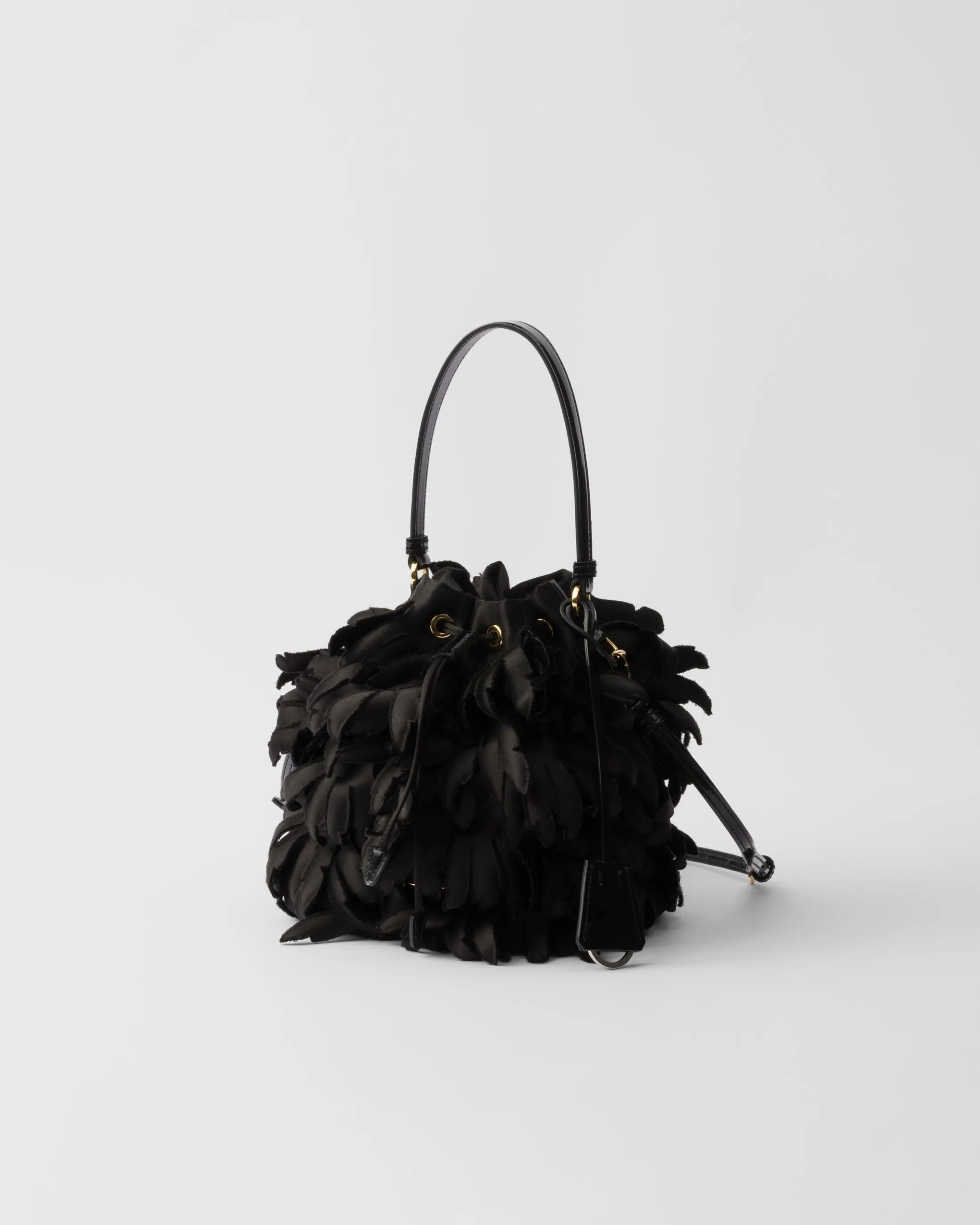 Prada Satin and patent leather mini-bag Black Flash Sale