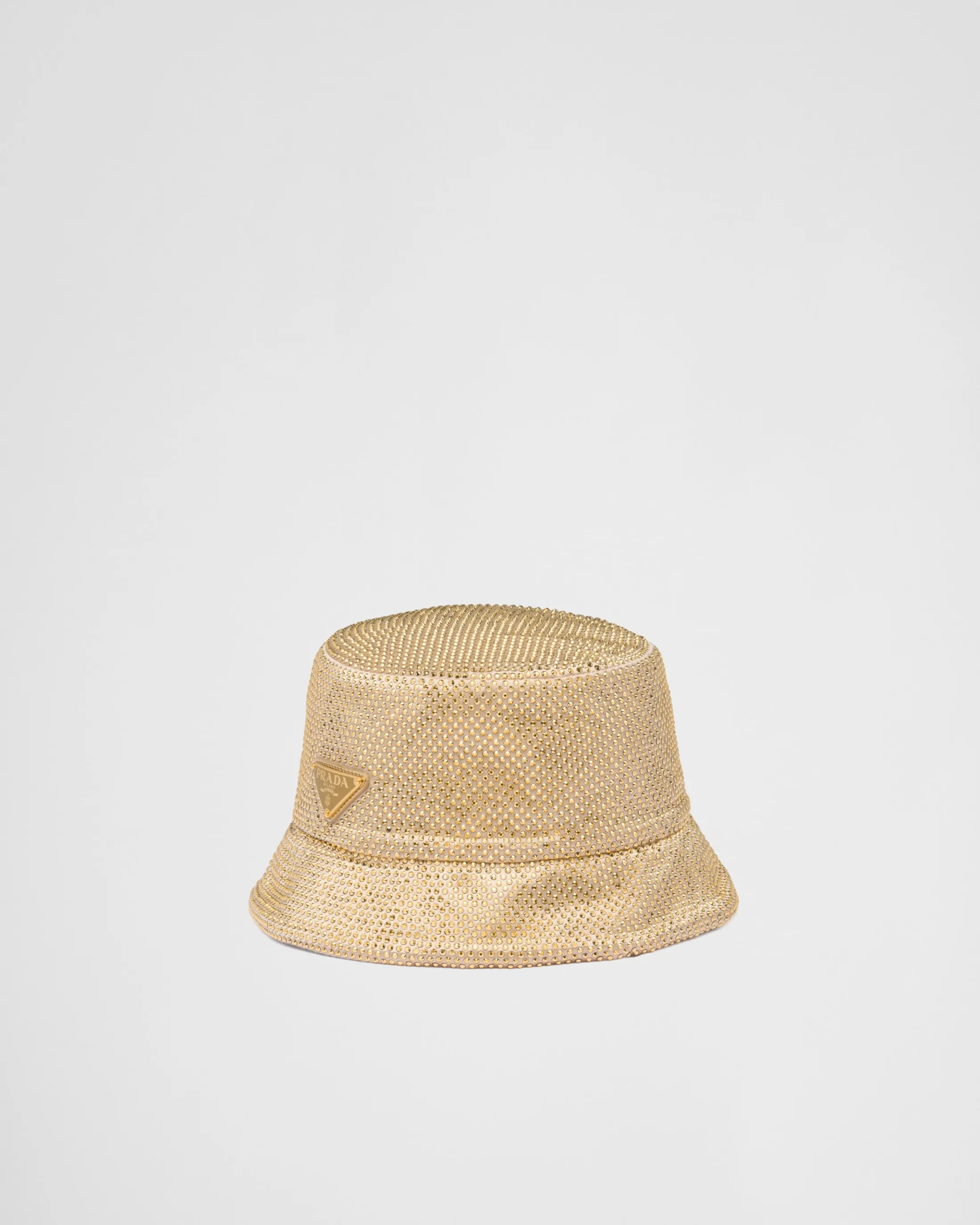 Prada Satin bucket hat with crystals Platinum Sale