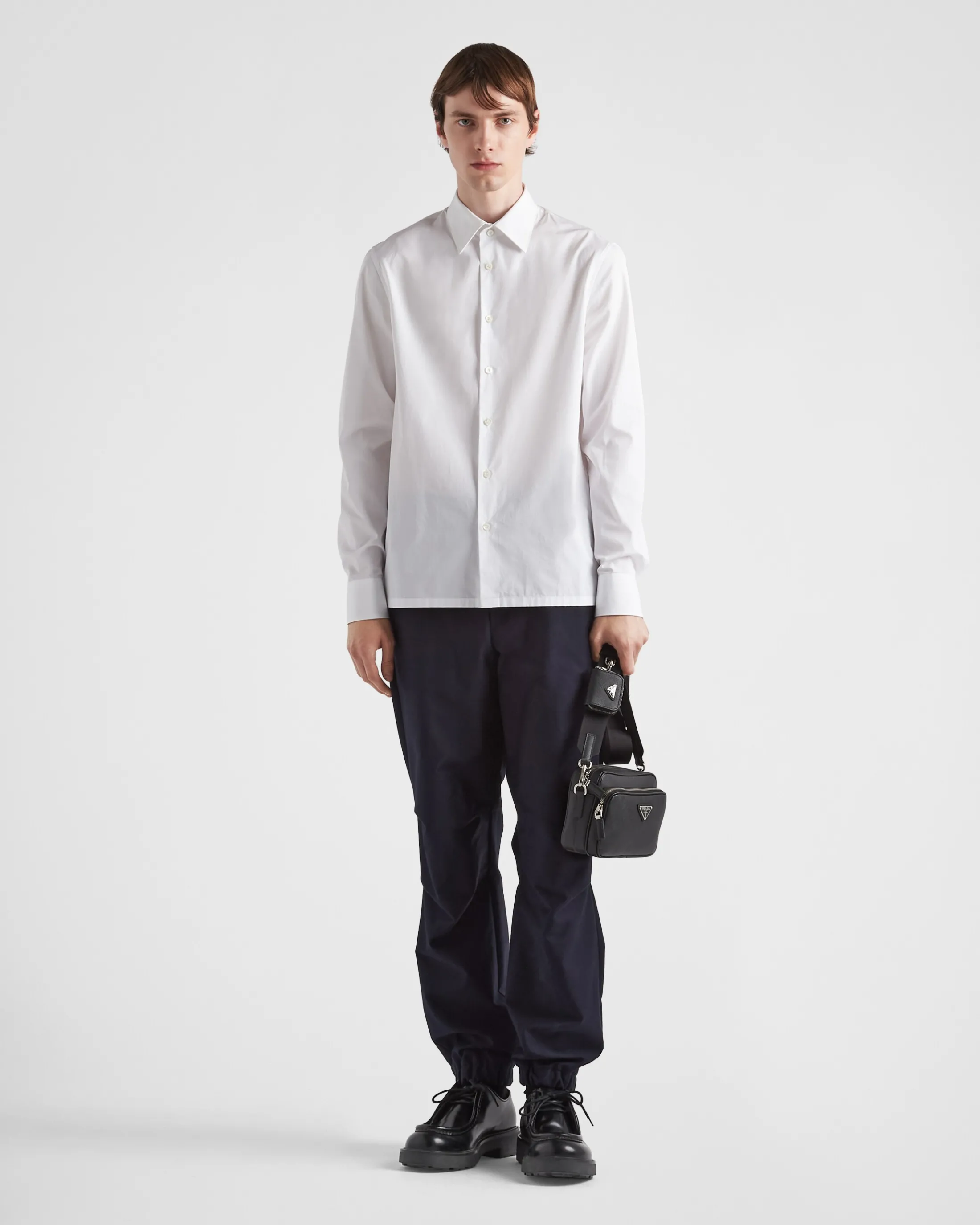 Prada Satin cotton pants Blue Online