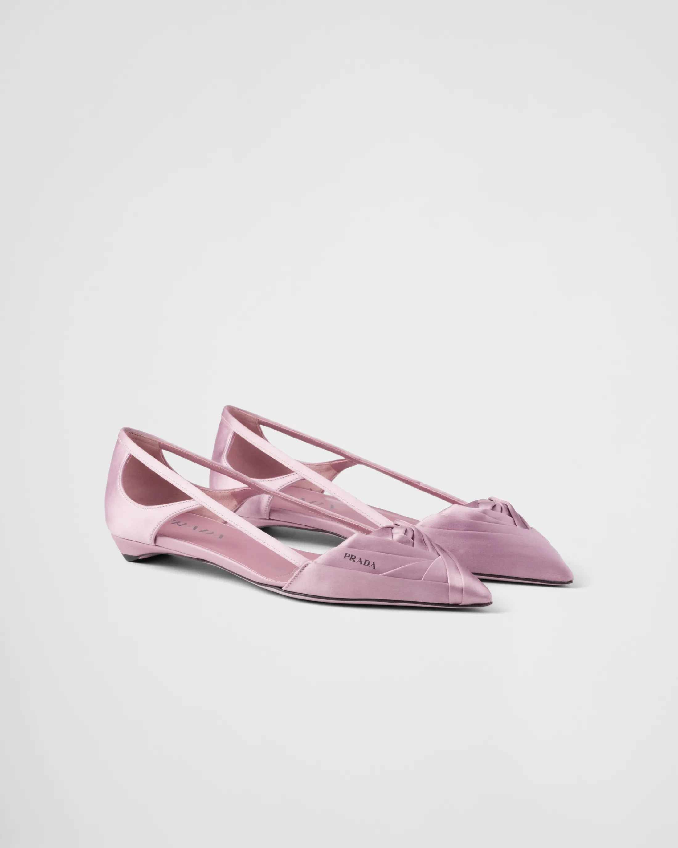 Prada Satin cut-out ballerinas Confettipink Cheap