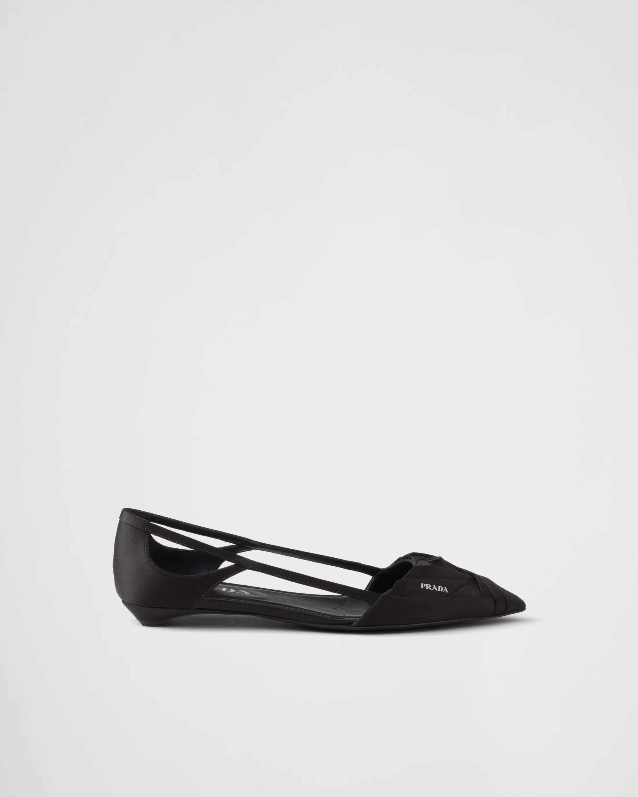 Prada Satin cut-out ballerinas Black Cheap