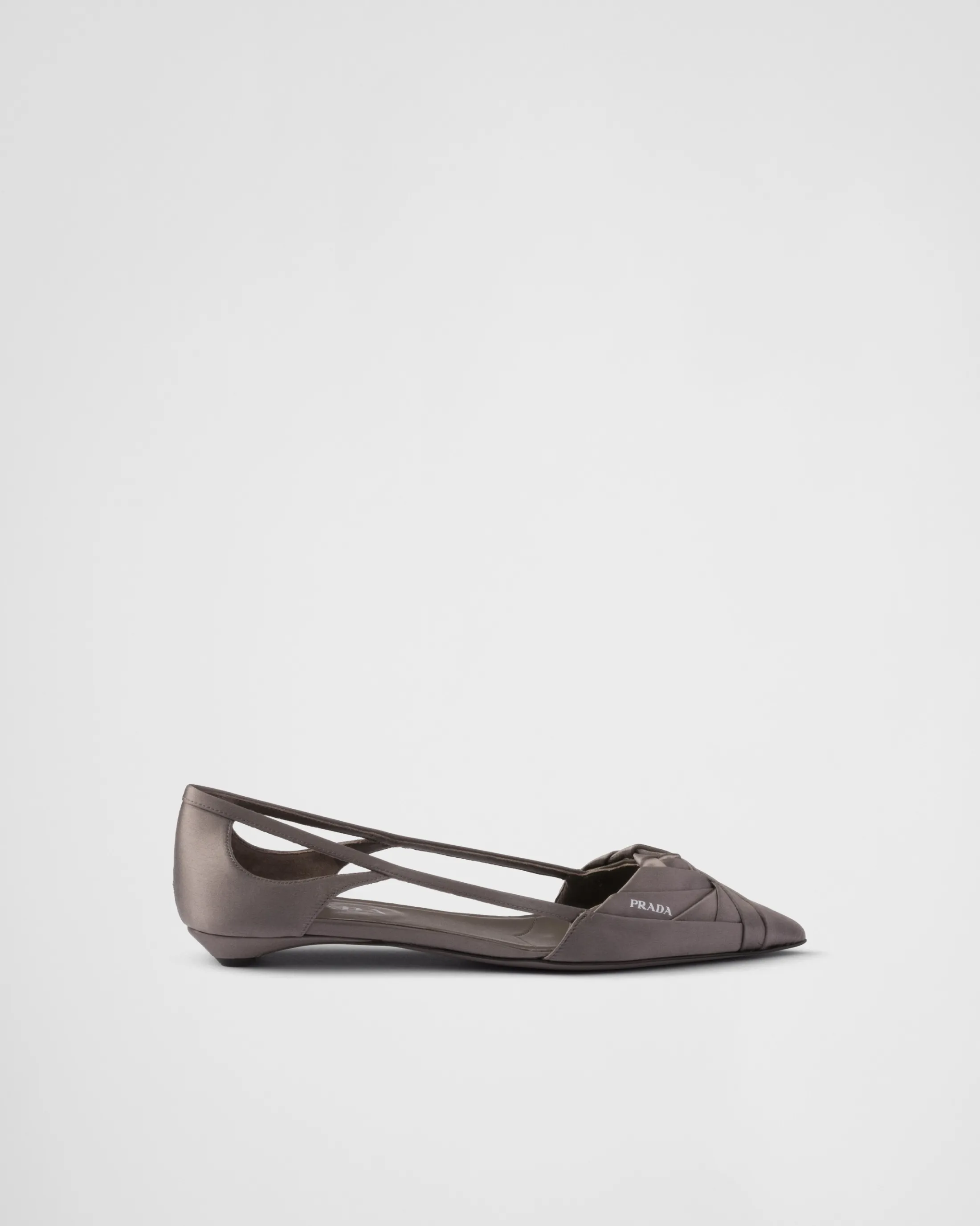 Prada Satin cut-out ballerinas Slategray Hot