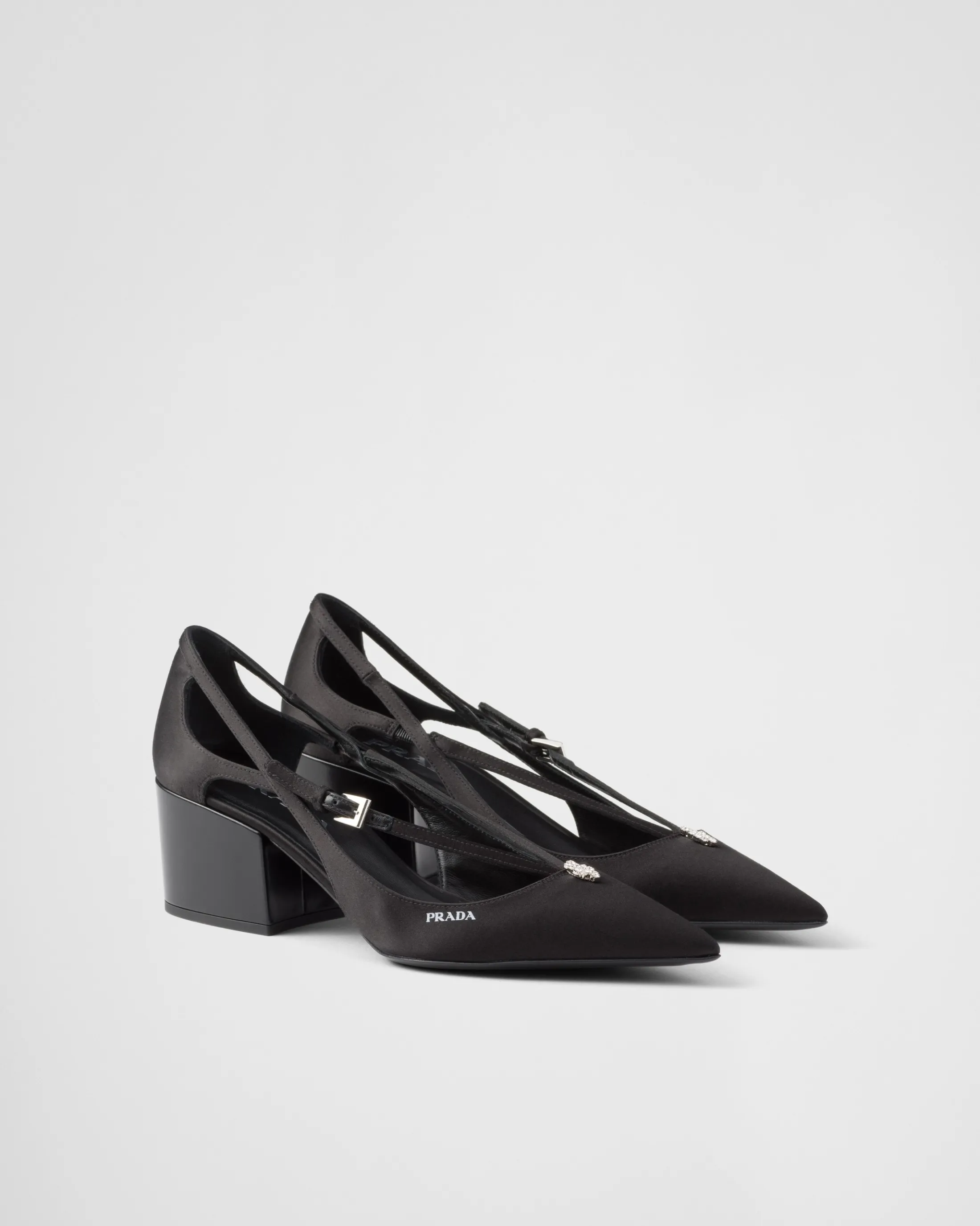 Prada Satin cut-out pumps Black Shop