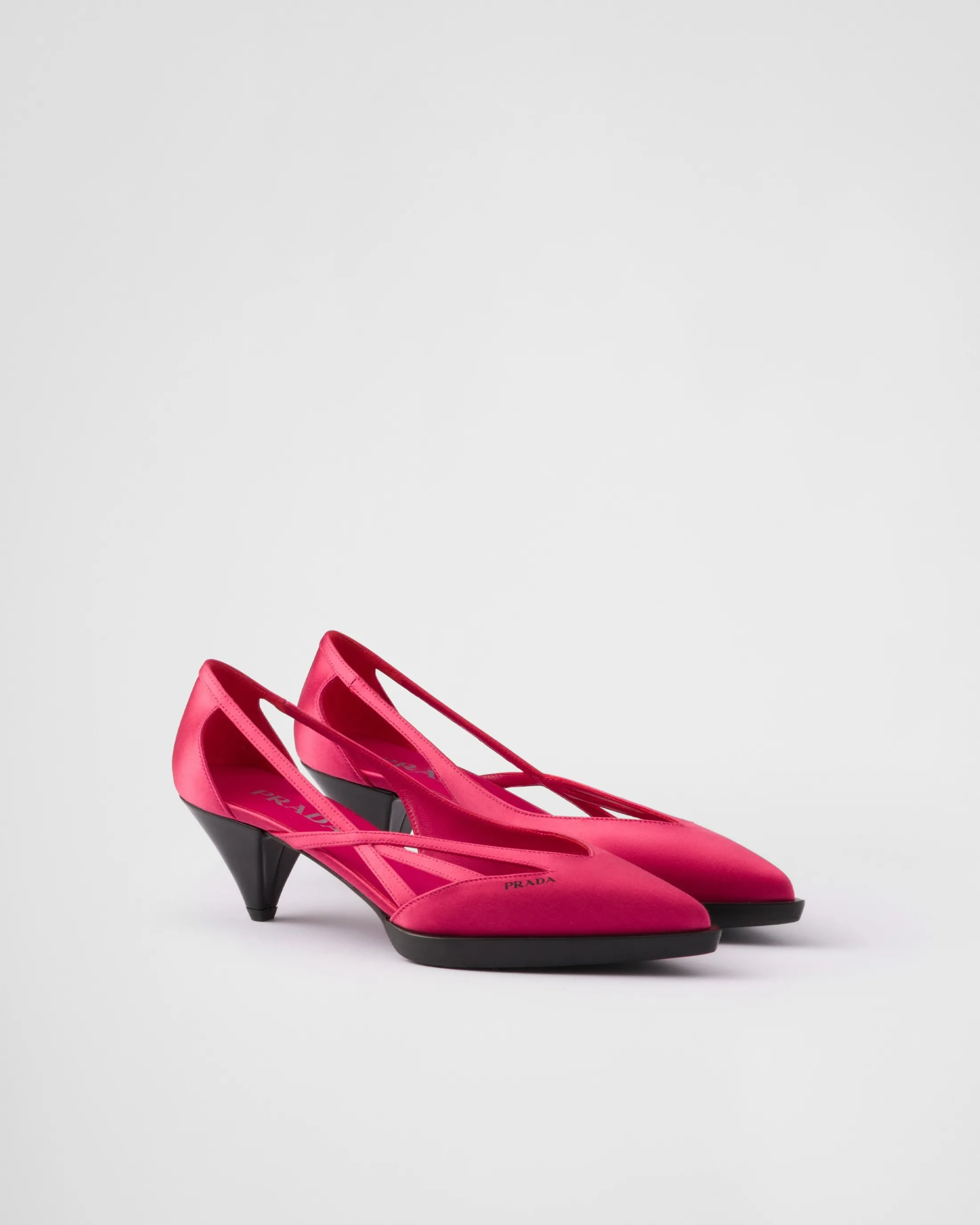 Prada Satin cut-out pumps Peonypink Best