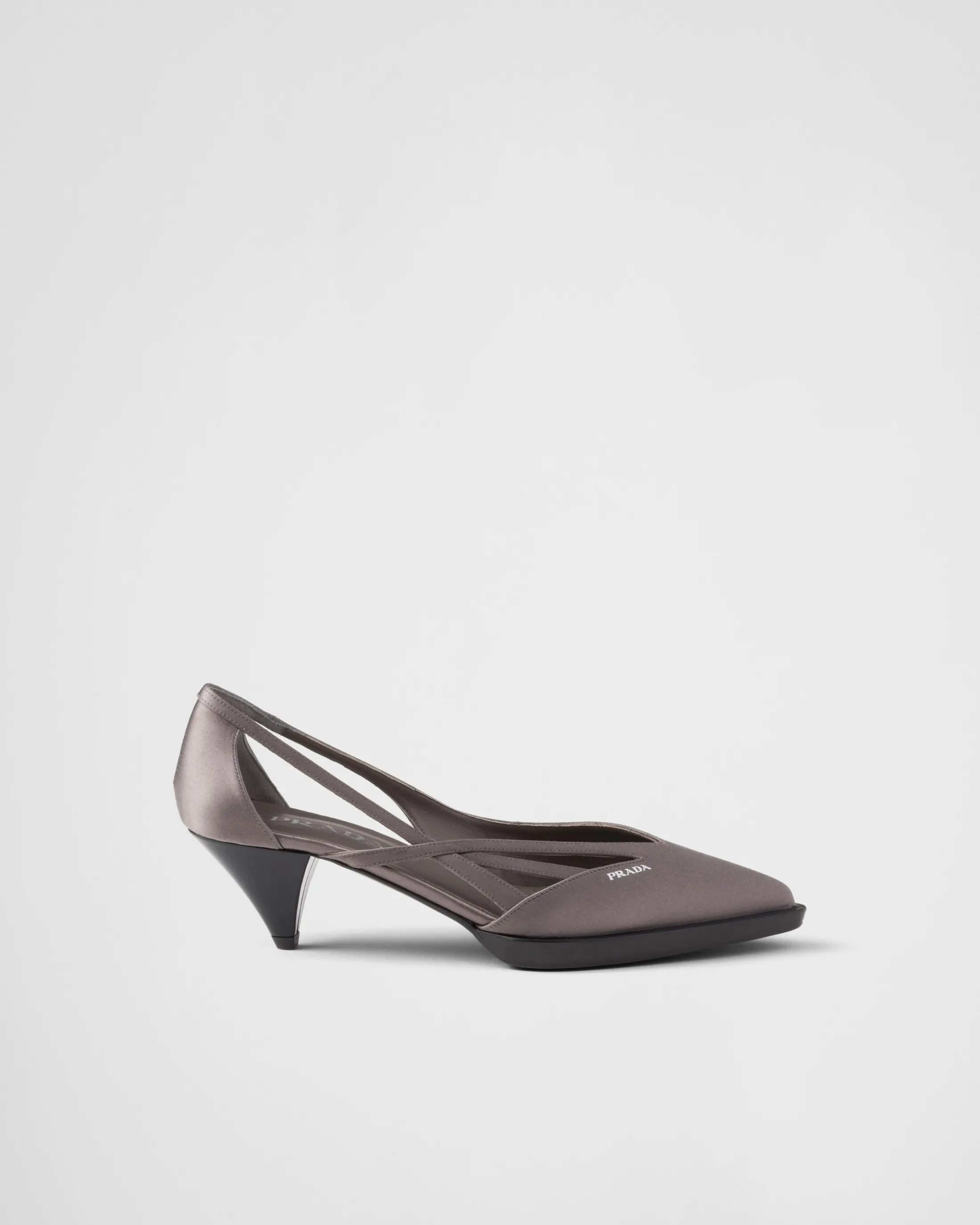 Prada Satin cut-out pumps Slategray New