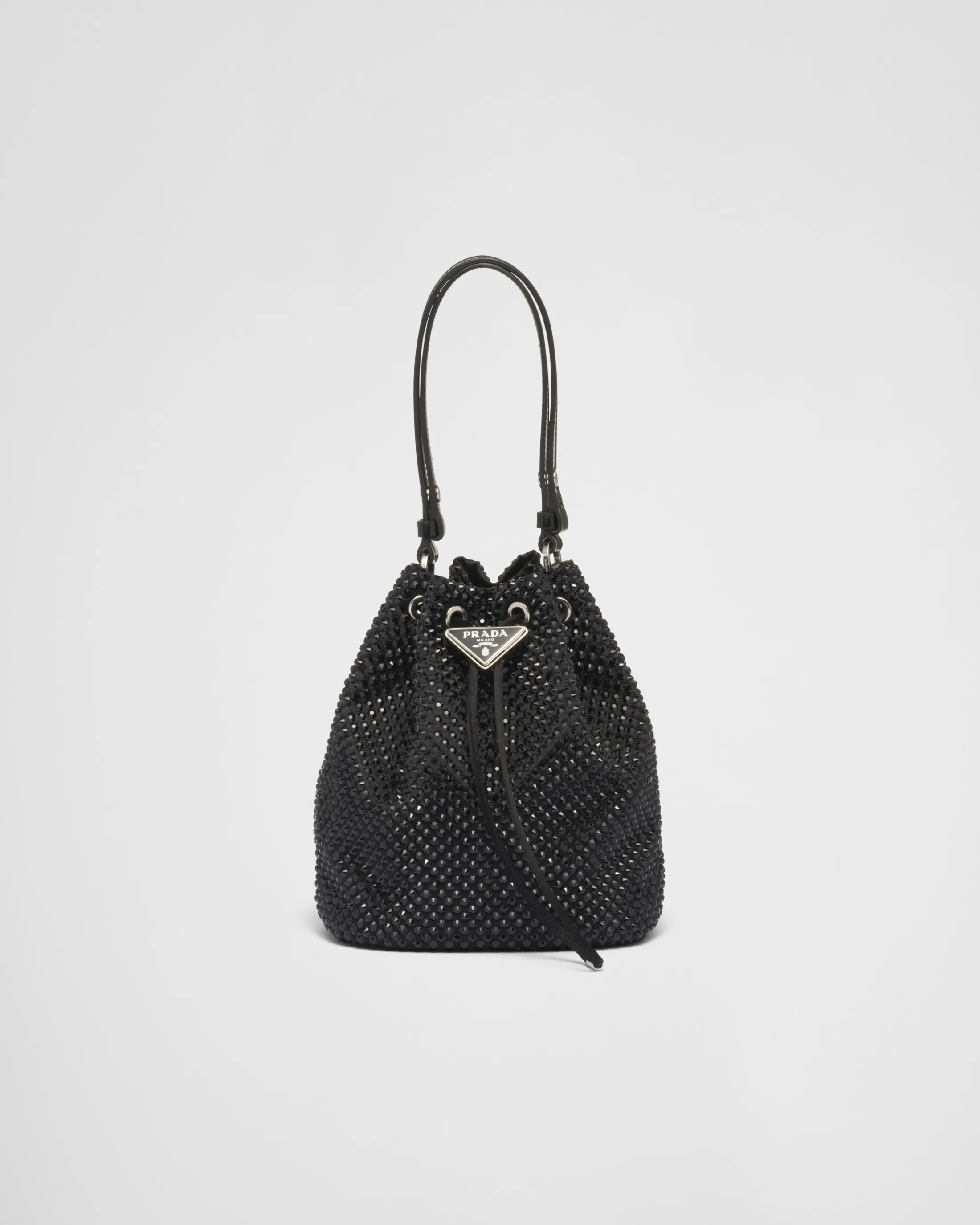 Prada Satin mini-bag with crystals Black Cheap