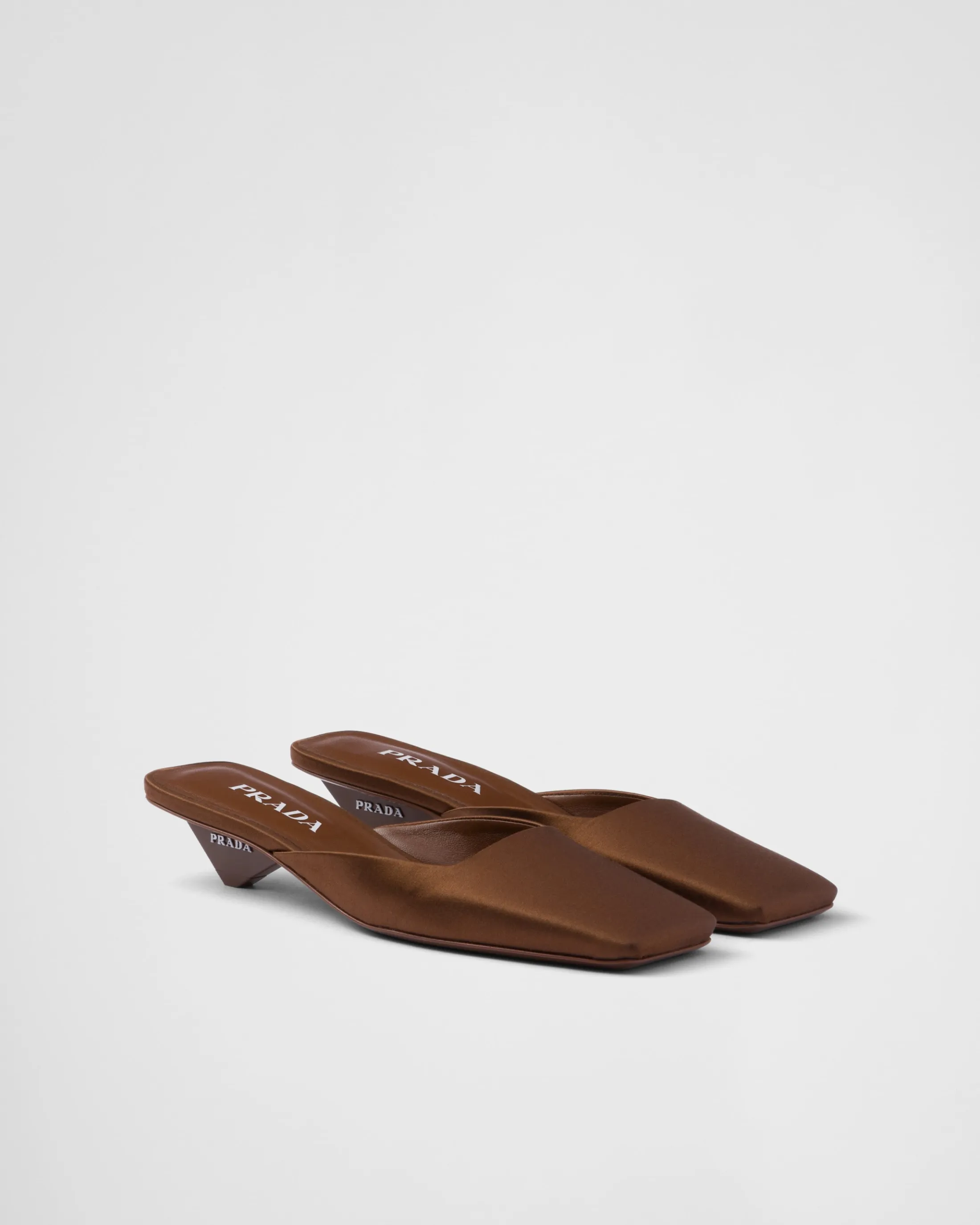 Prada Satin mules Tobacco Cheap