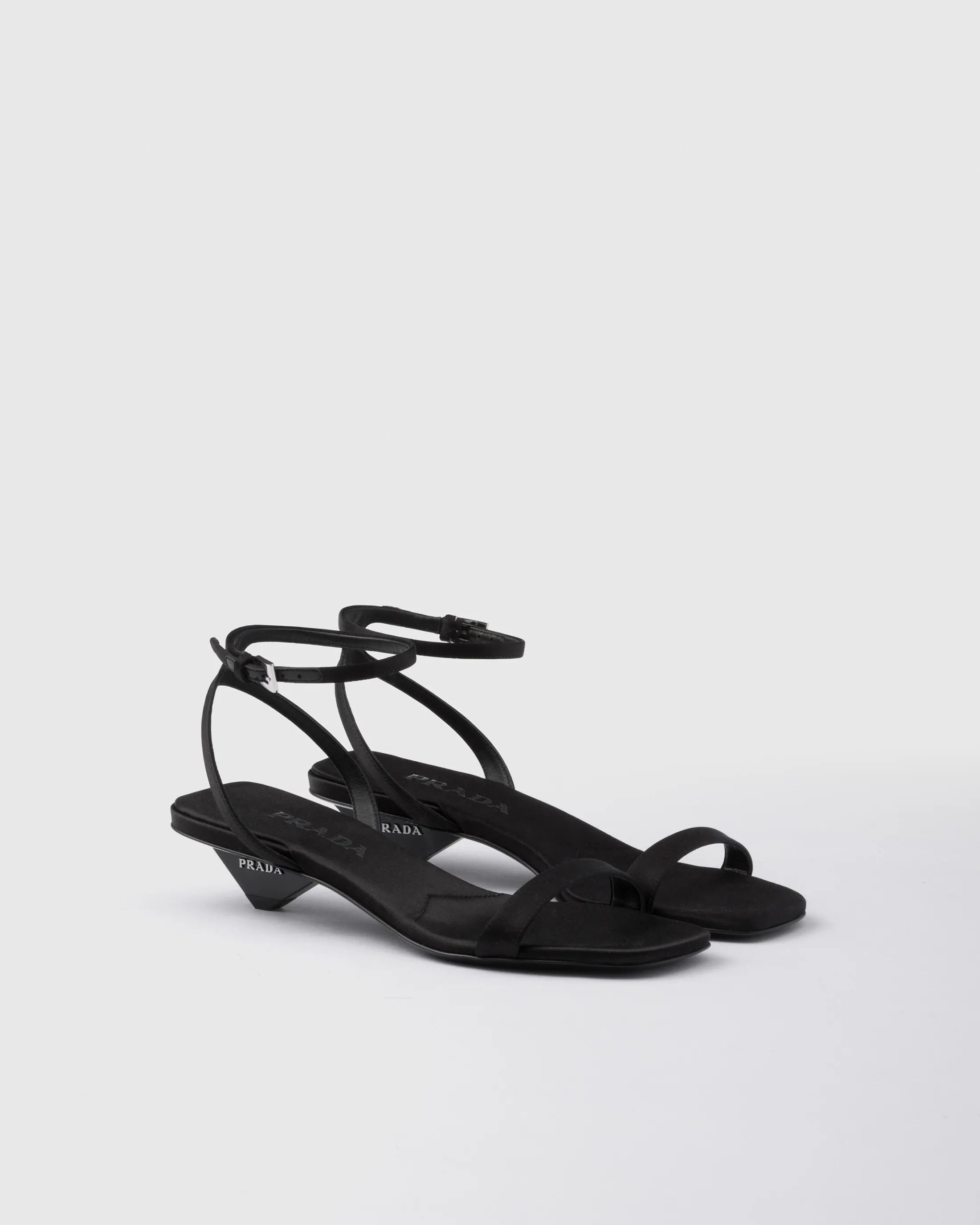 Prada Satin sandals Black New