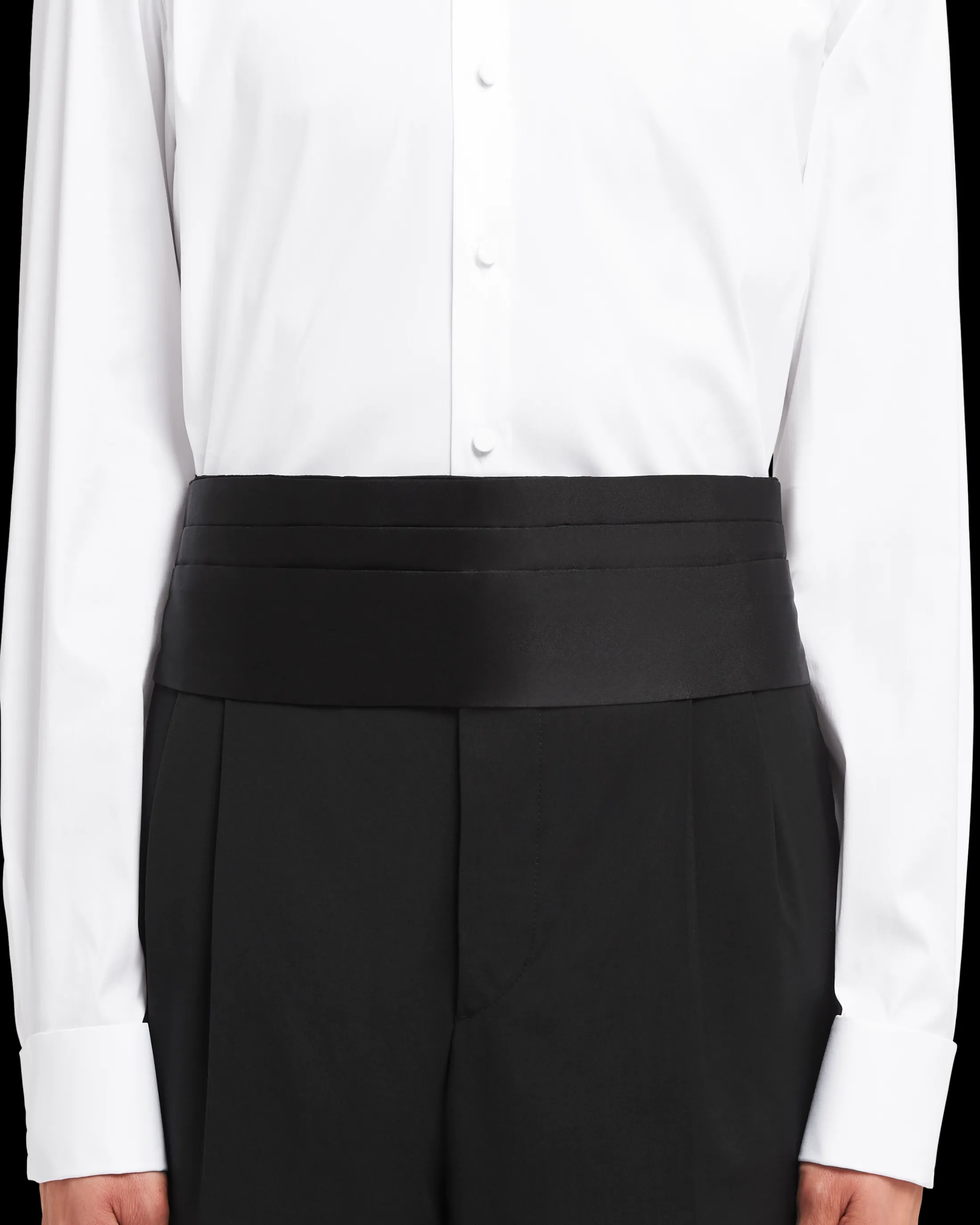 Prada Satin tuxedo cummerbund Black Flash Sale