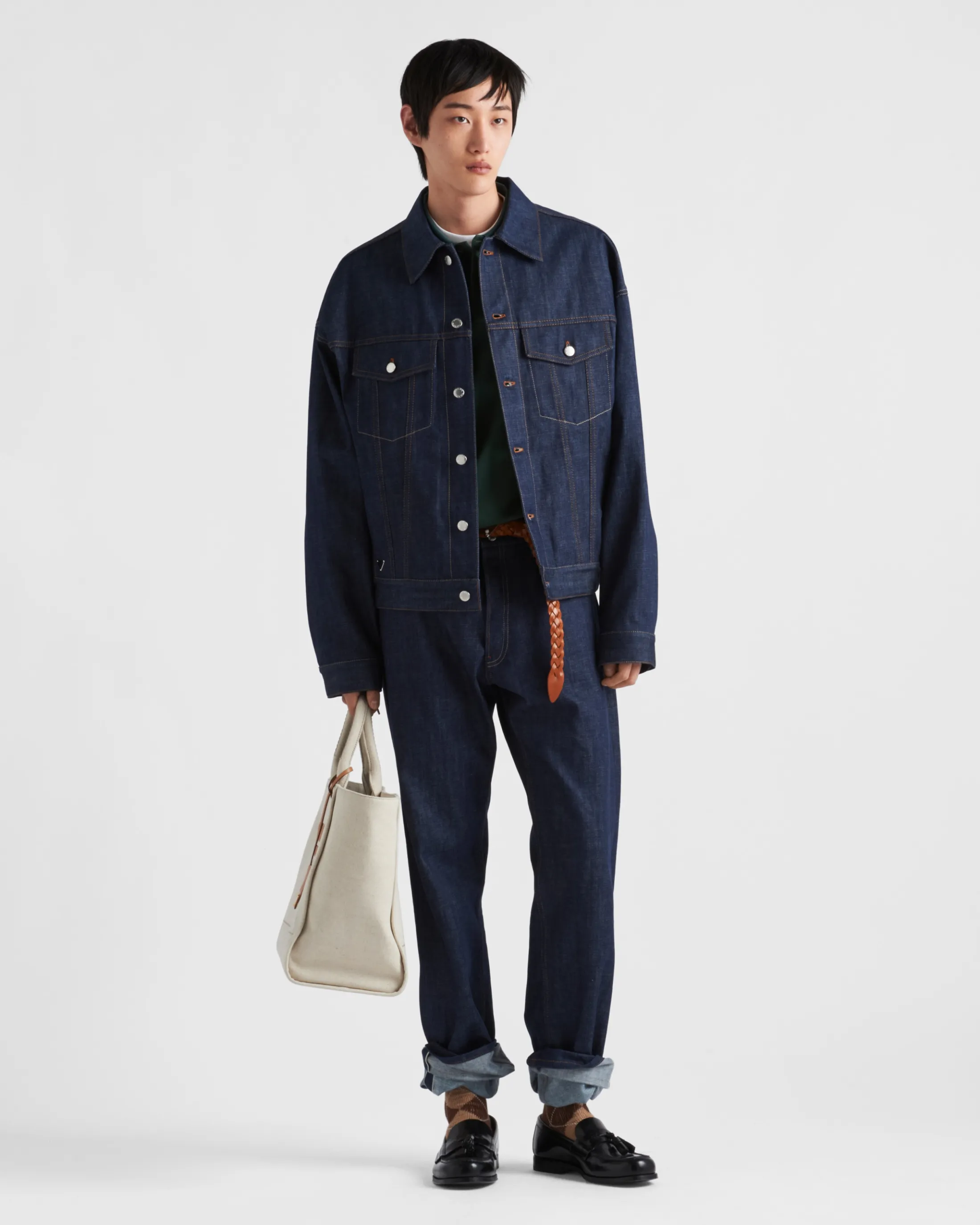 Prada Selvedge denim blouson Navy Sale