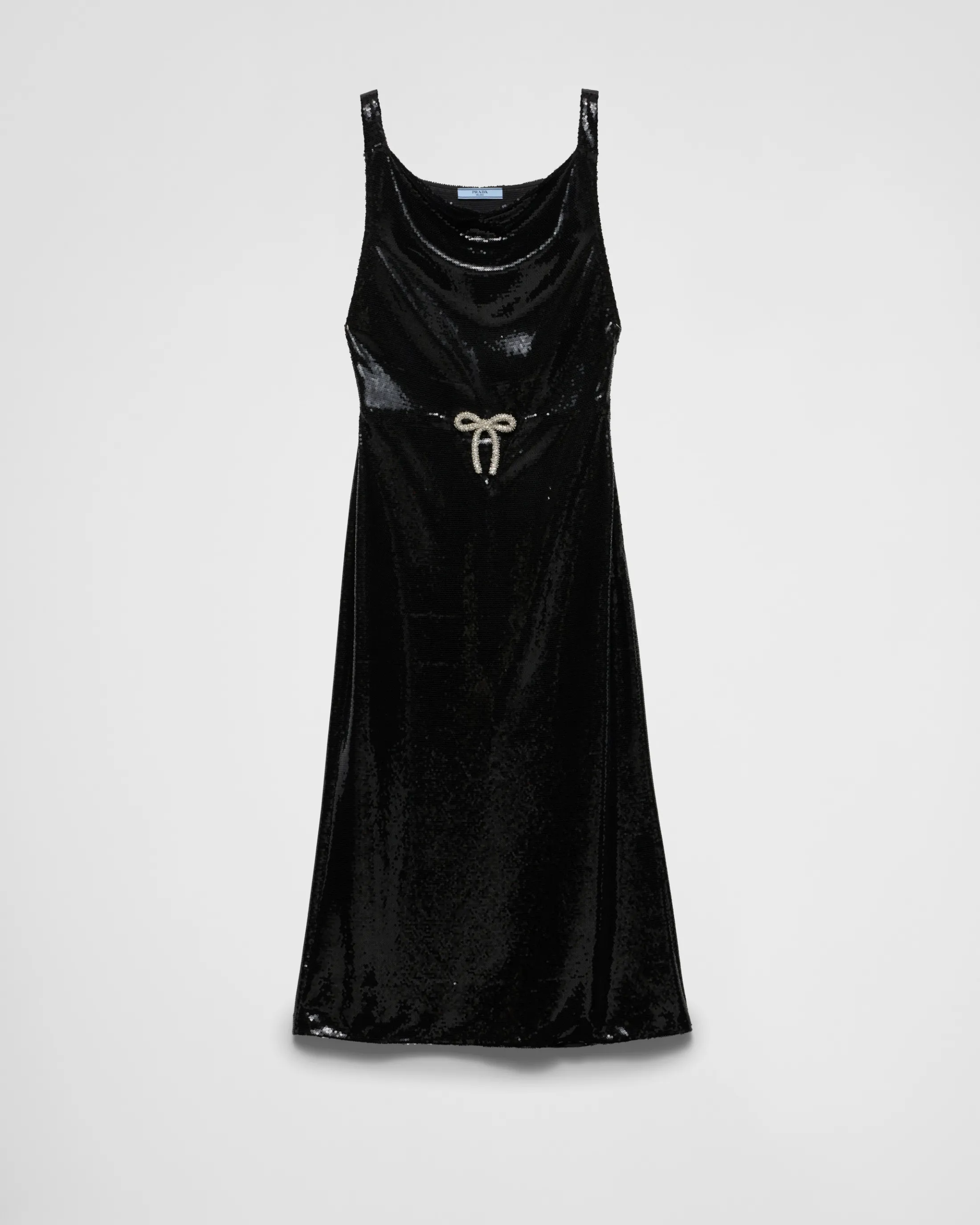 Prada Sequined jersey satin dress Black Shop