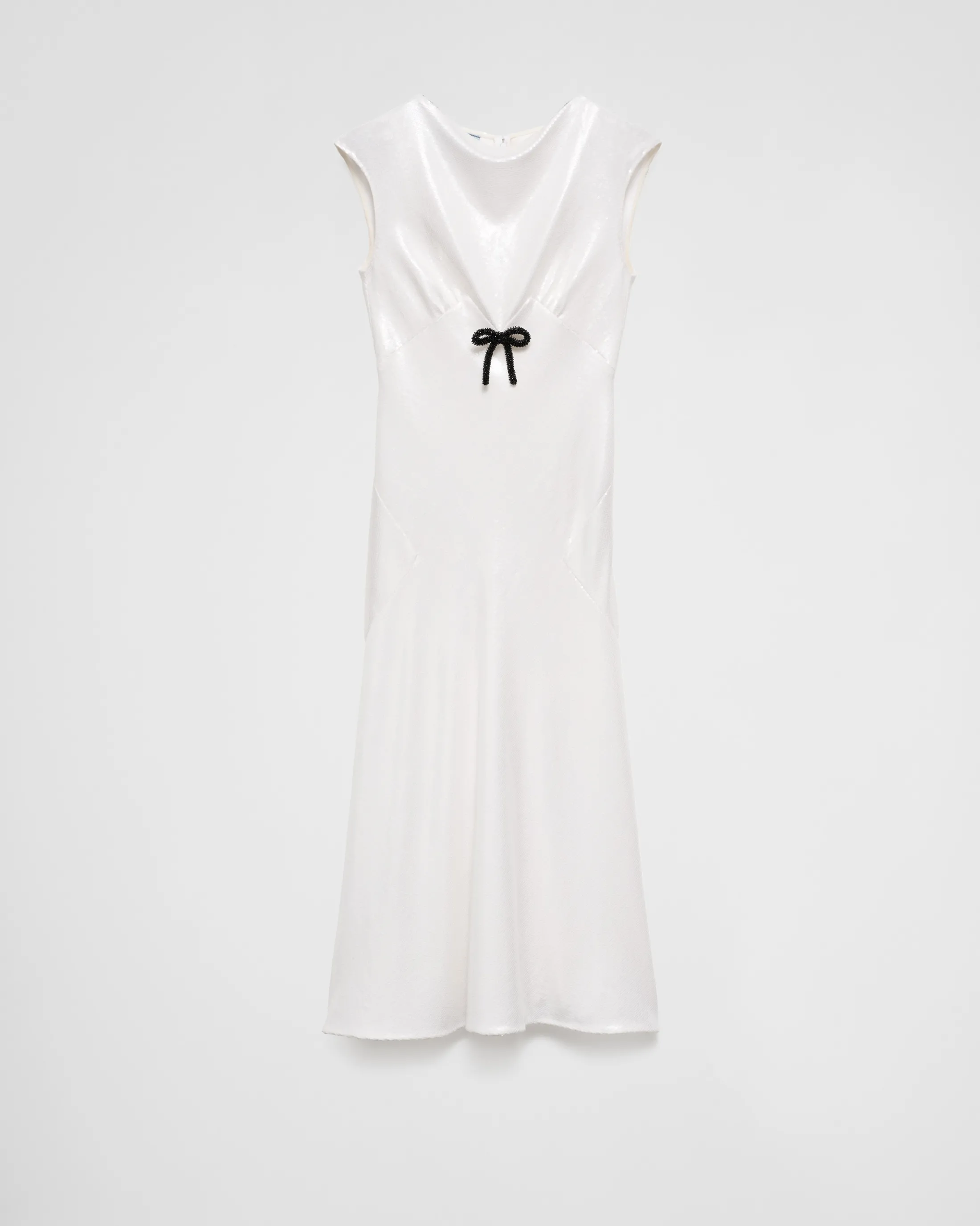 Prada Sequined satin jersey dress White Hot