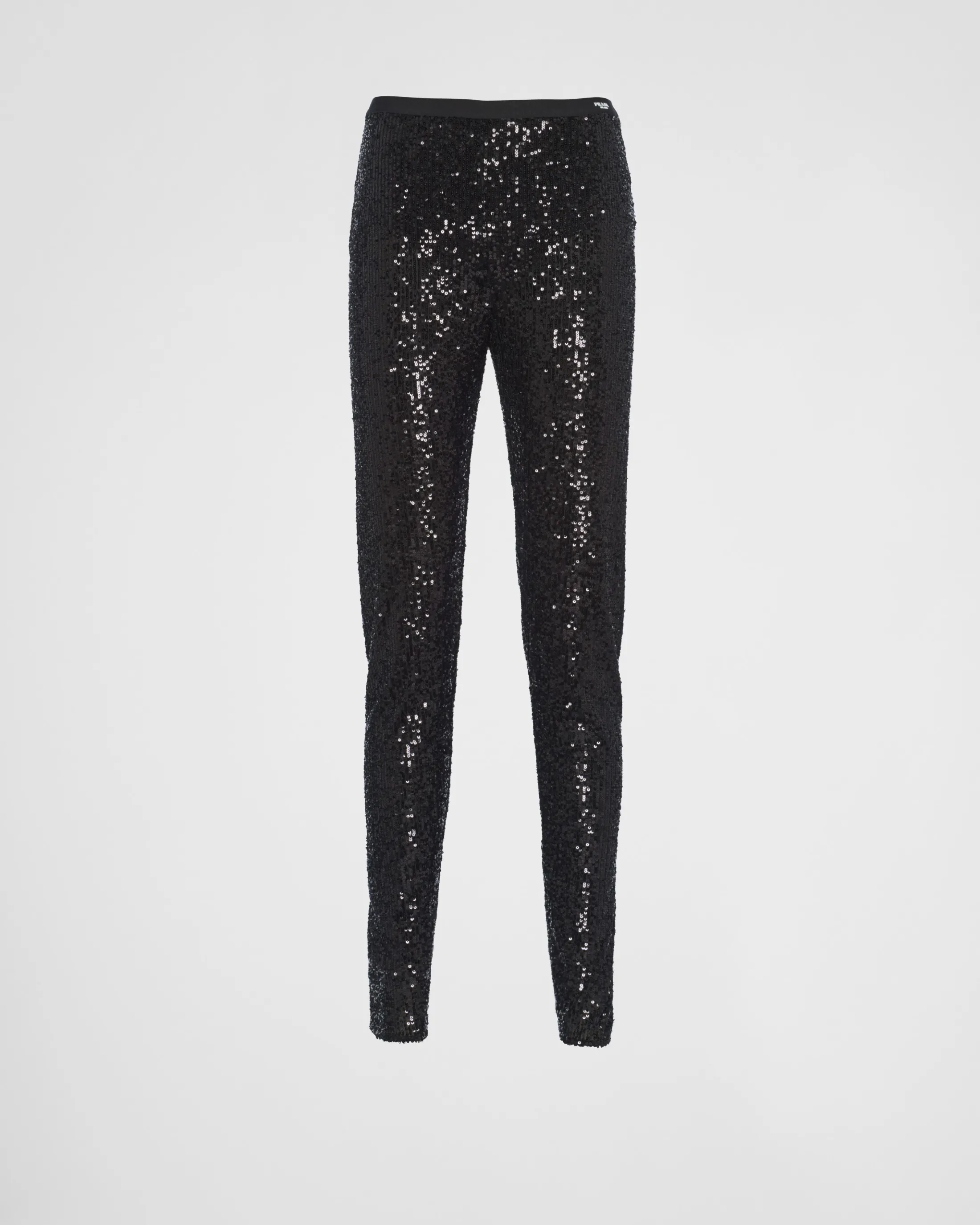 Prada Sequined stretch pants Black Flash Sale