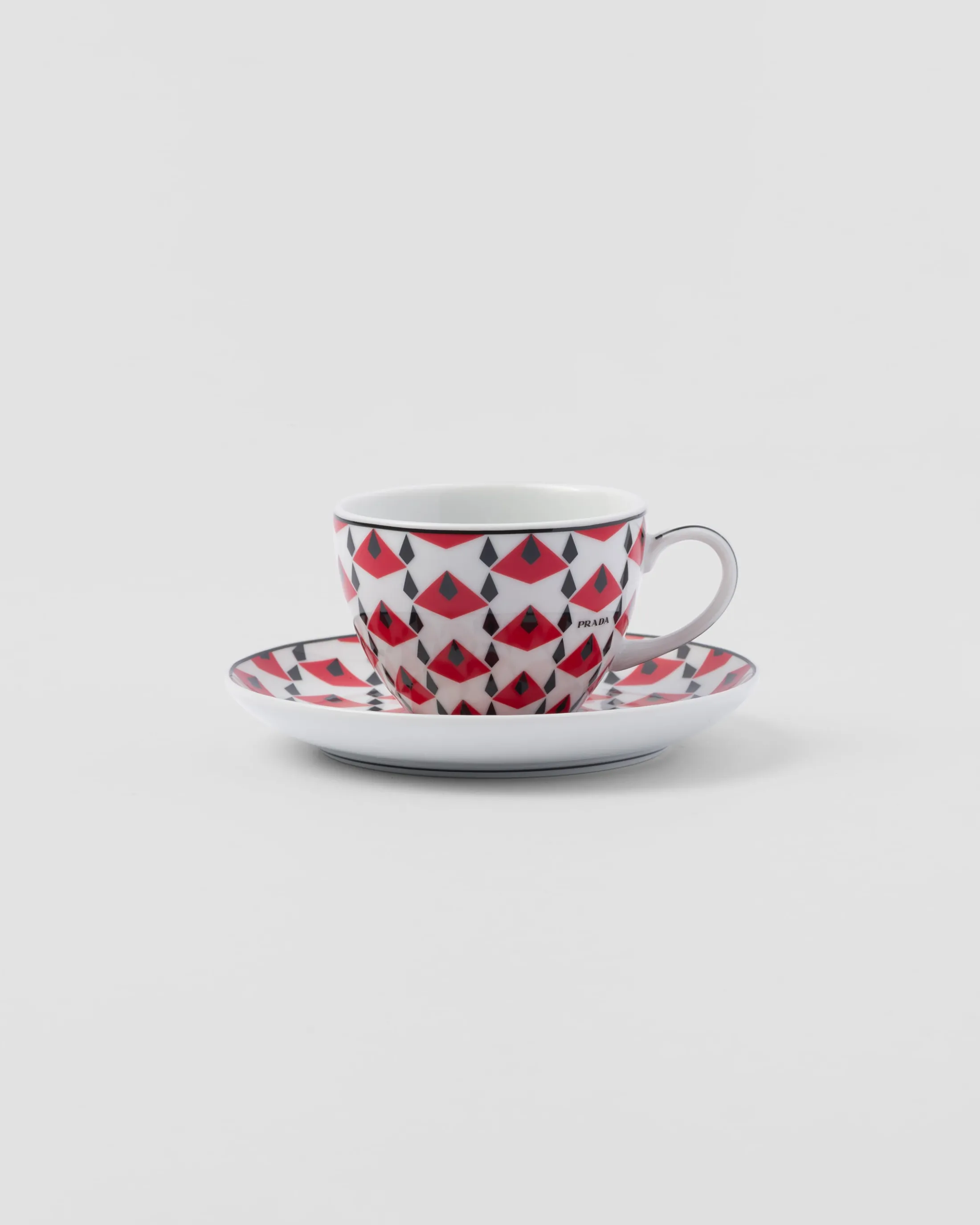 Prada Set of four porcelain espresso cups - Vienna Red Black/red Clearance