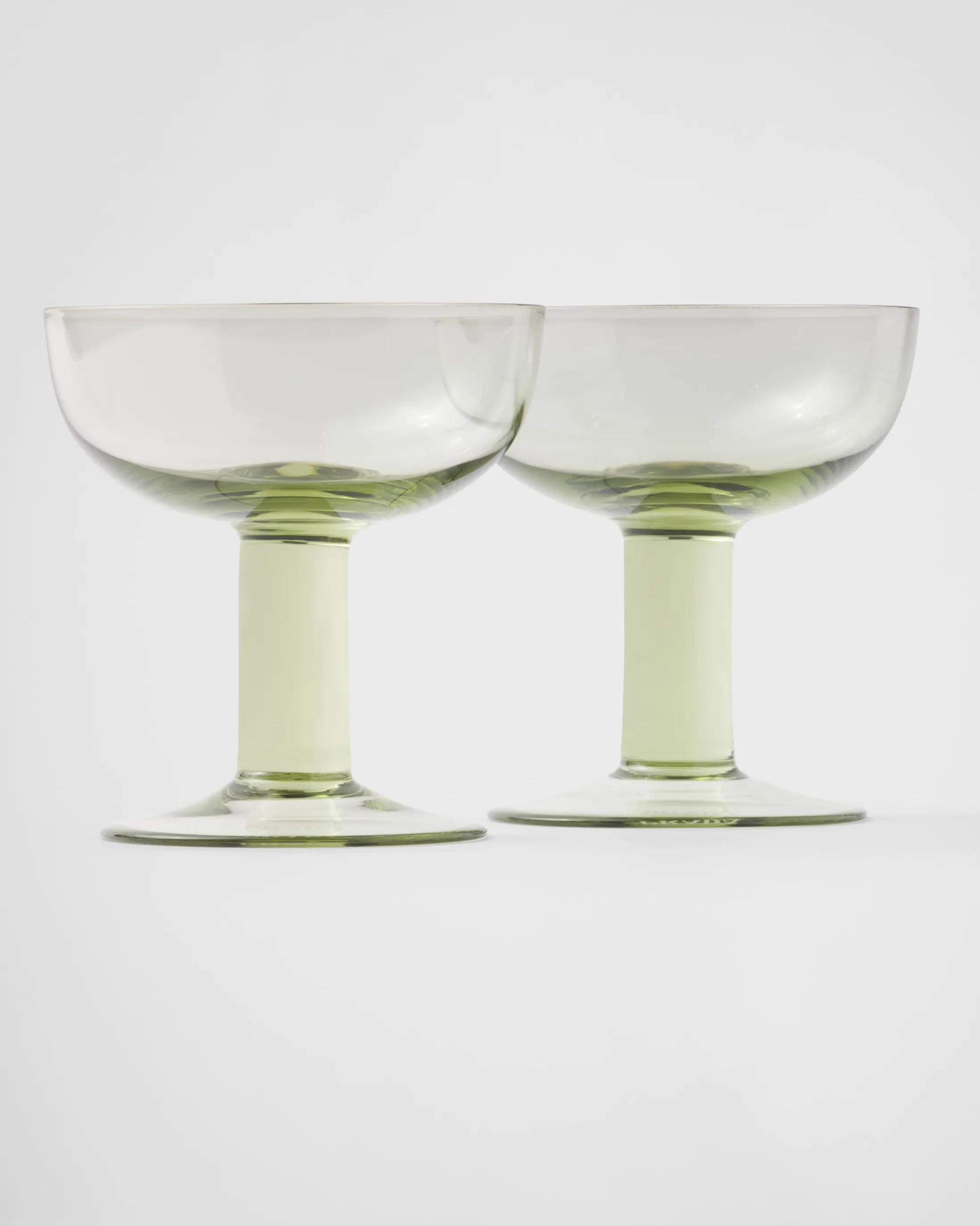 Prada Set of two crystal champagne coupe glasses - Plinth Moss New