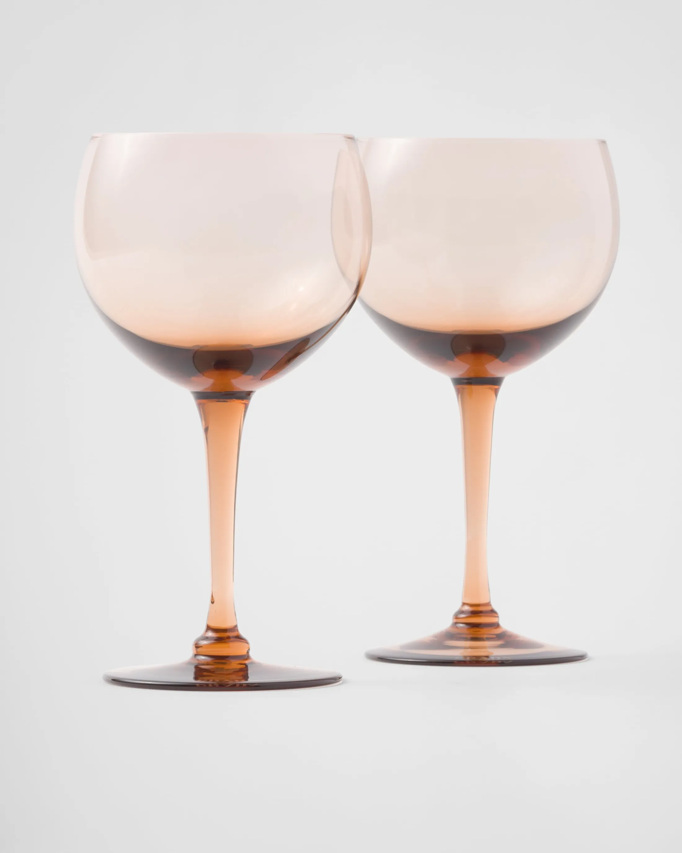 Prada Set of two crystal red wine glasses - New York Onix Clearance