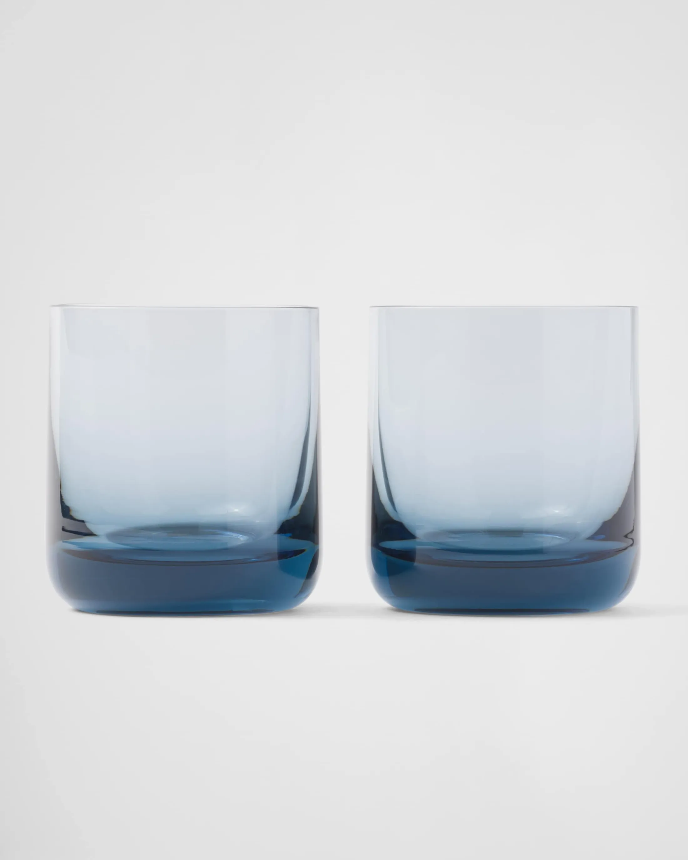 Prada Set of two crystal tumbler glasses - Plinth Seablue Discount