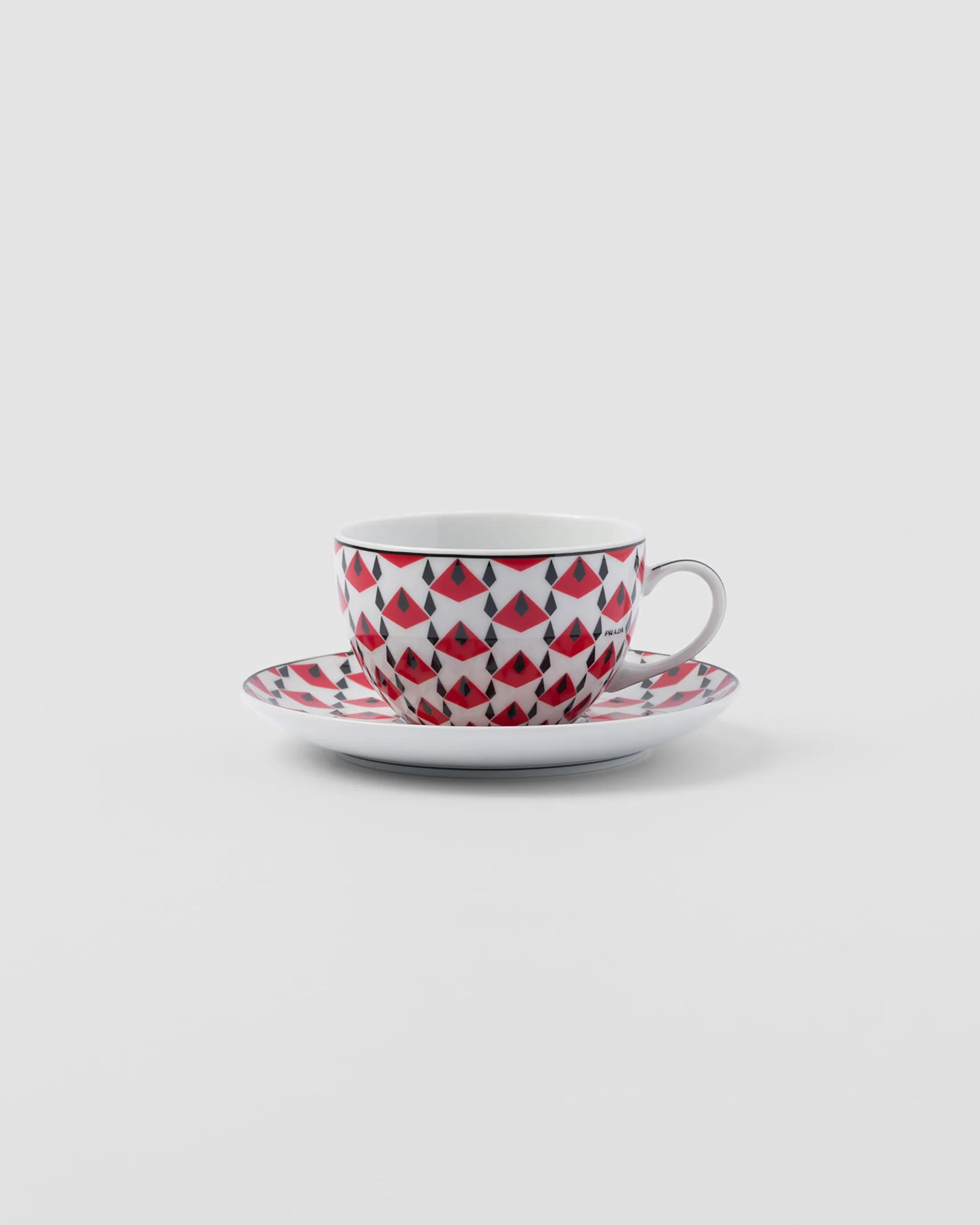 Prada Set of two porcelain cappuccino cups - Vienna Red Black/red Online