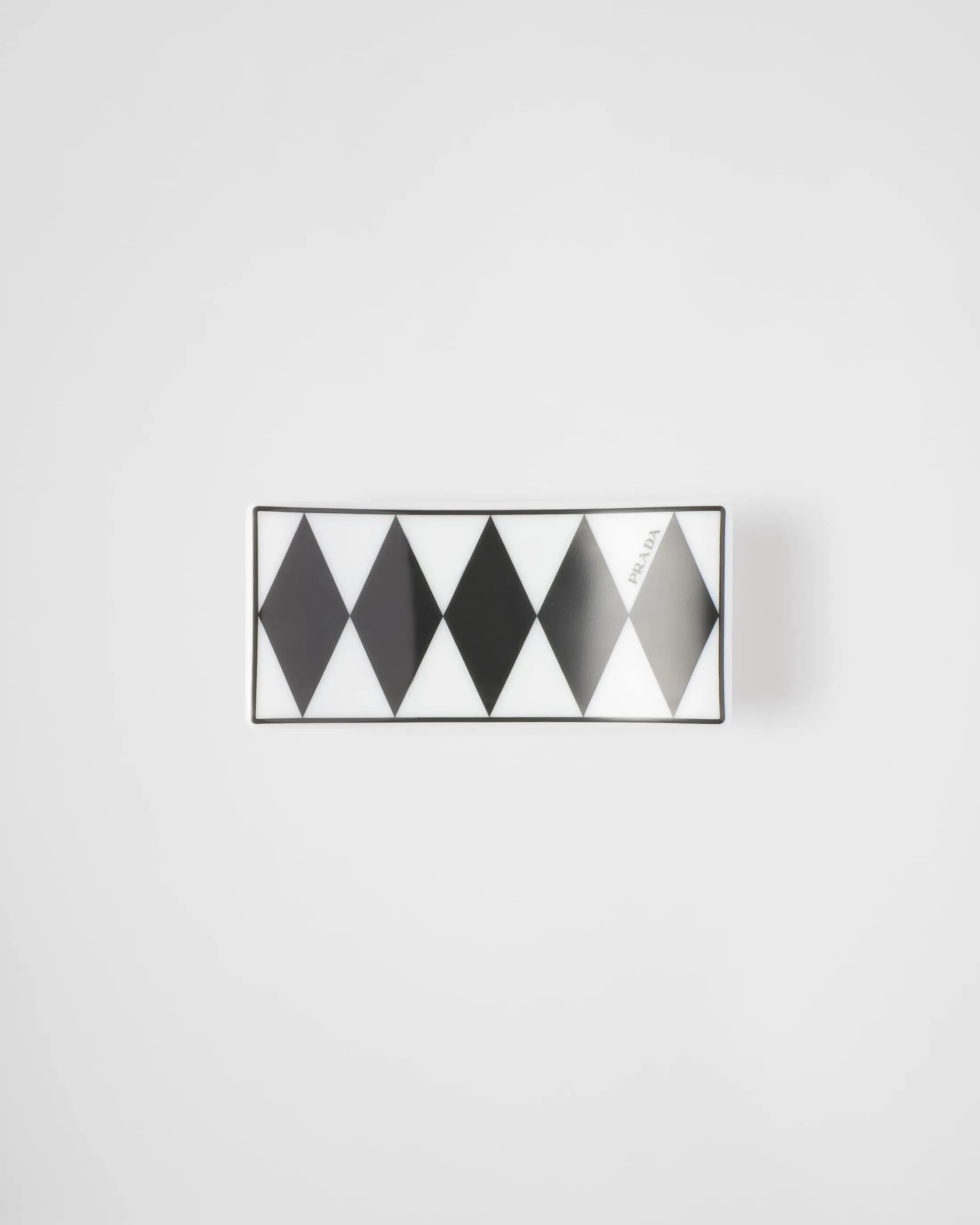 Prada Set of two porcelain chopstick rests - Checkerboard White/black Flash Sale