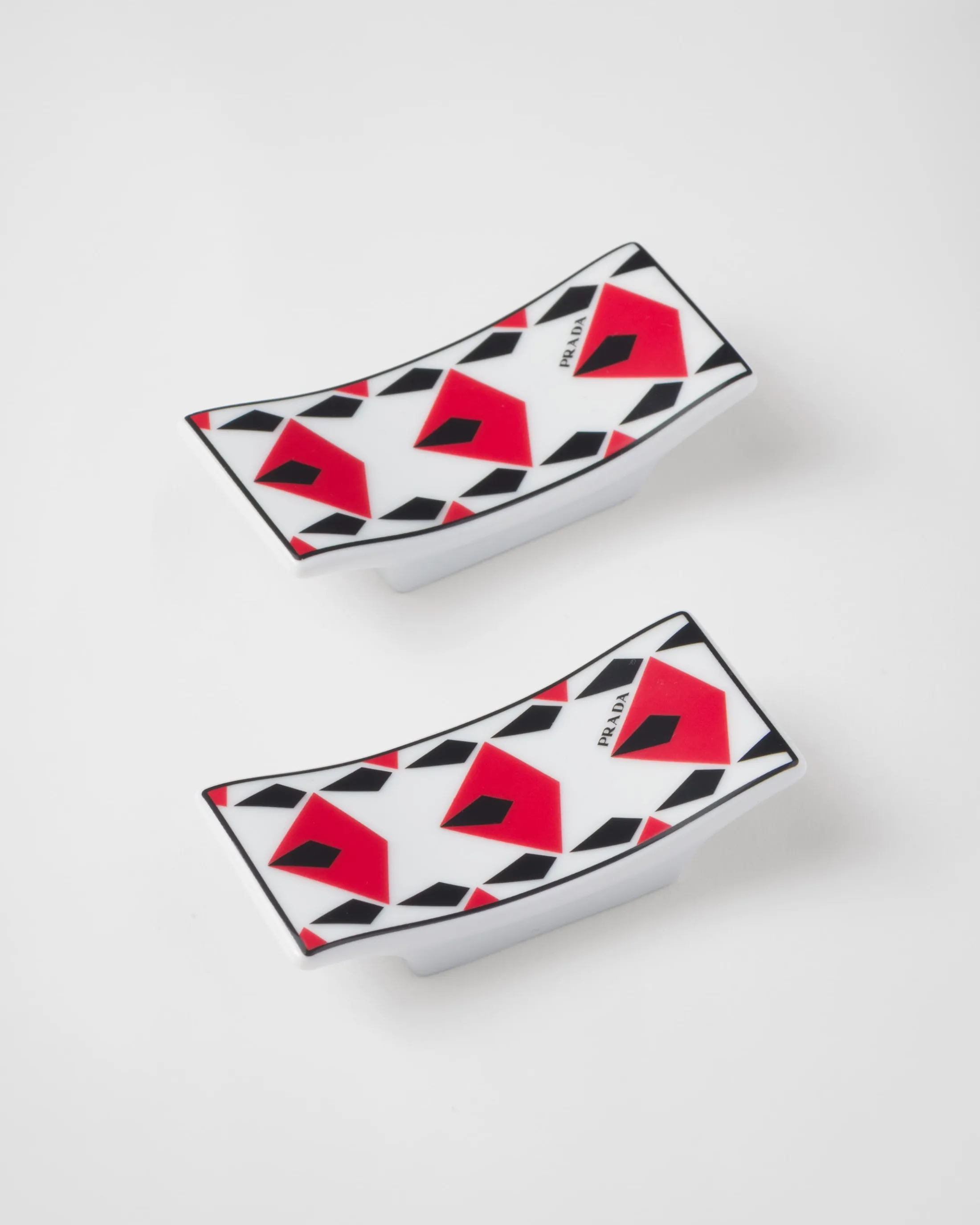 Prada Set of two porcelain chopstick rests - Vienna Red Black/red Store