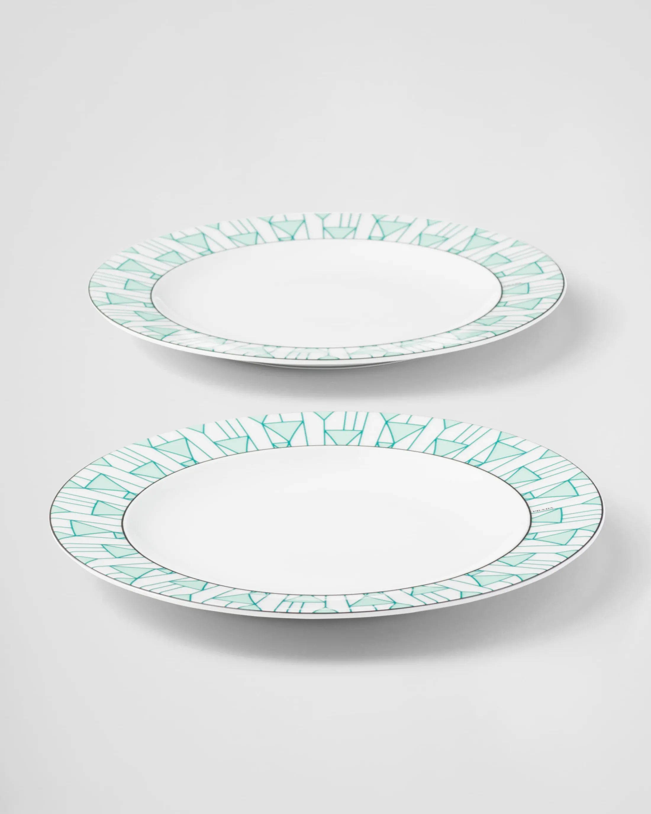 Prada Set of two porcelain dinner plates - Vienna Green Sale