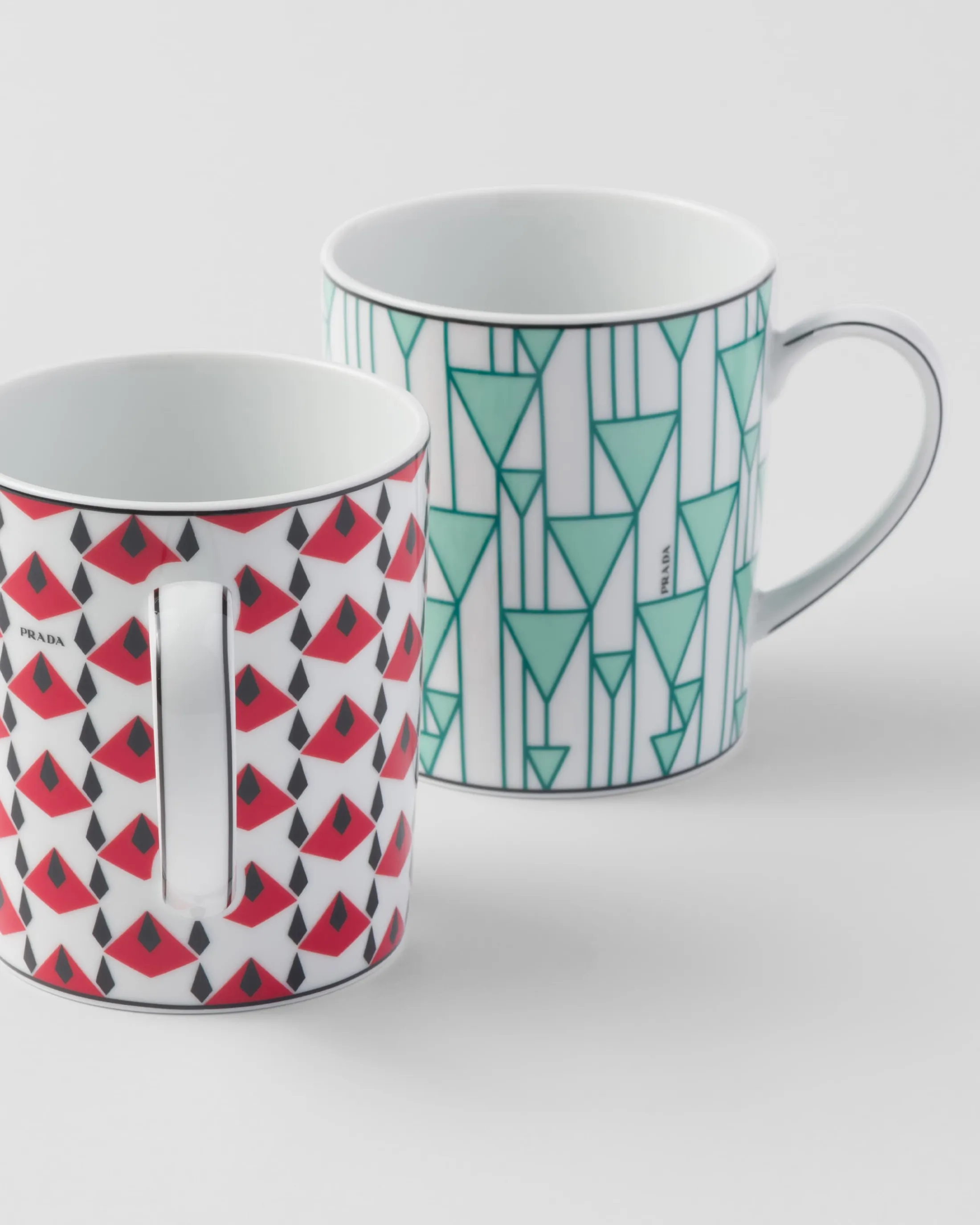 Prada Set of two porcelain mugs - Vienna Red Black/red/green Clearance