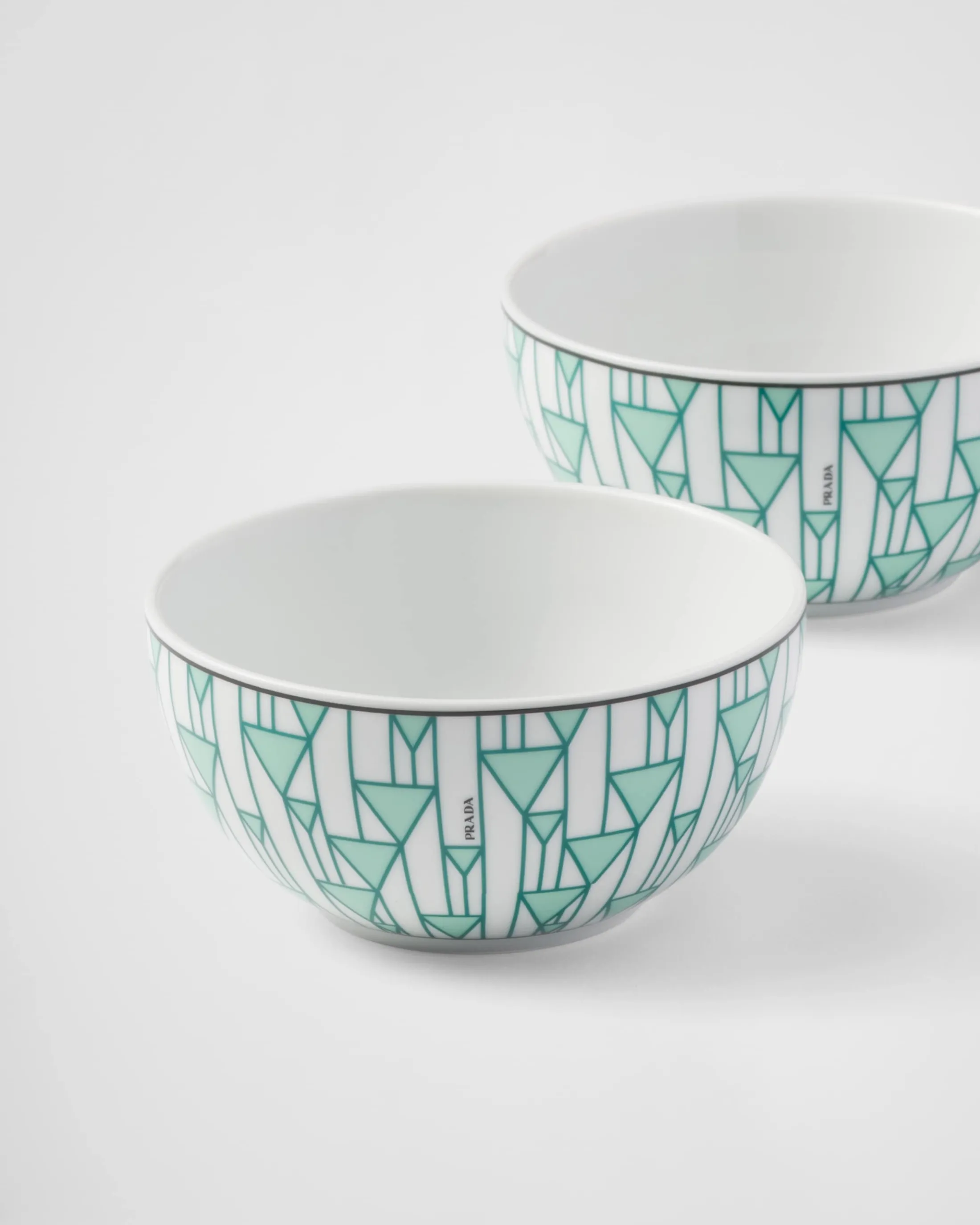 Prada Set of two porcelain rice or cereal bowls - Vienna Green Online
