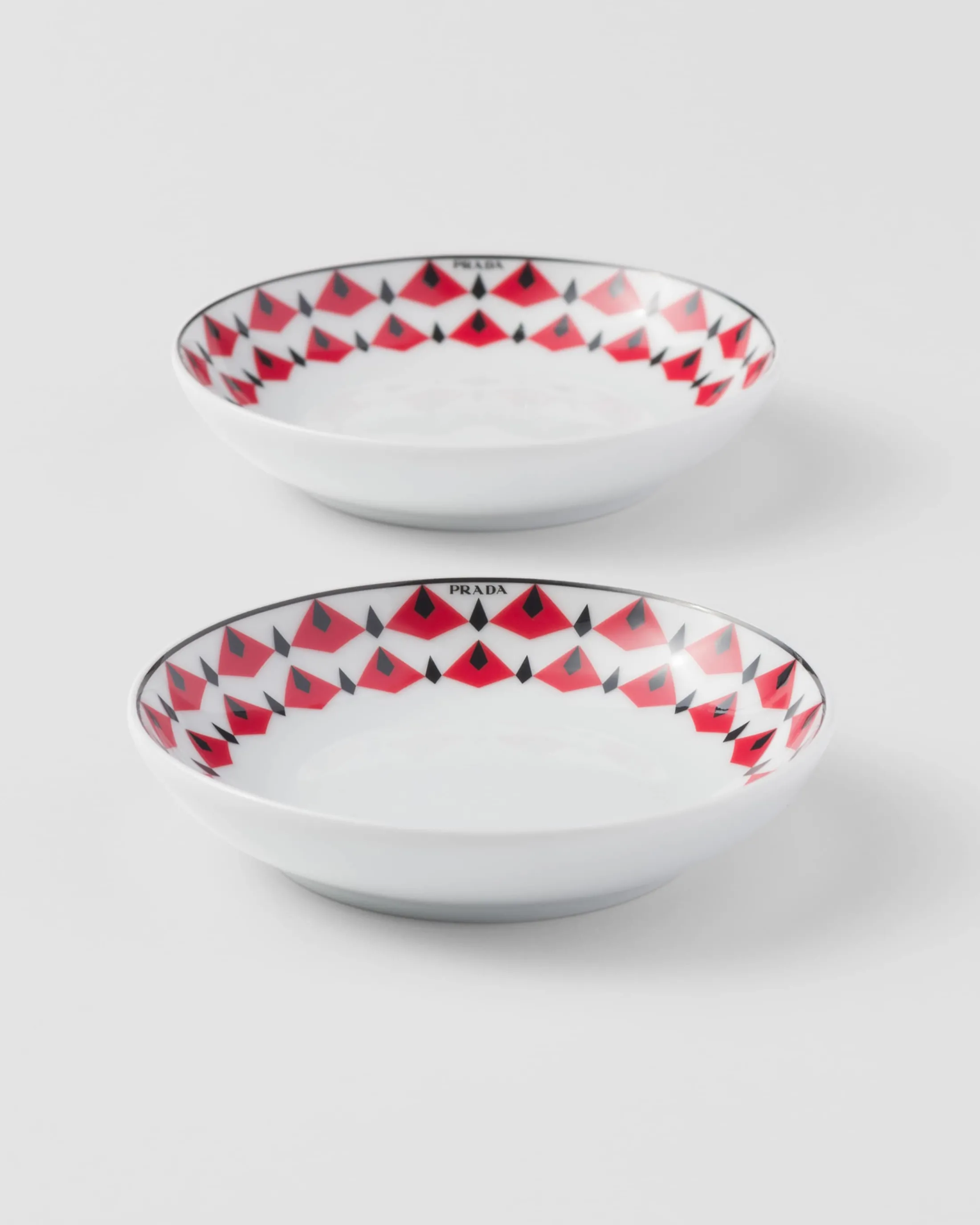 Prada Set of two porcelain sauce bowls - Vienna Red Black/red Online