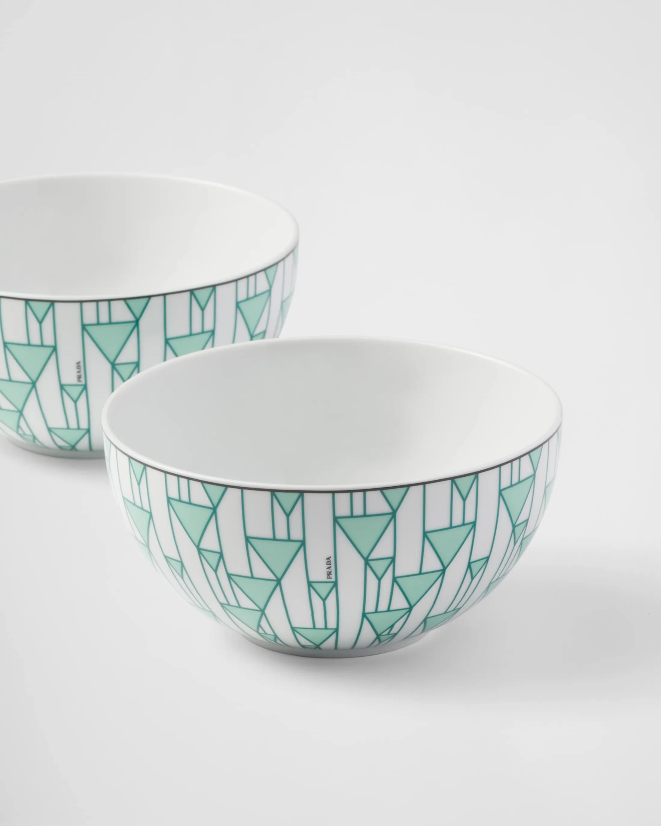 Prada Set of two porcelain soup bowls - Vienna Green Hot