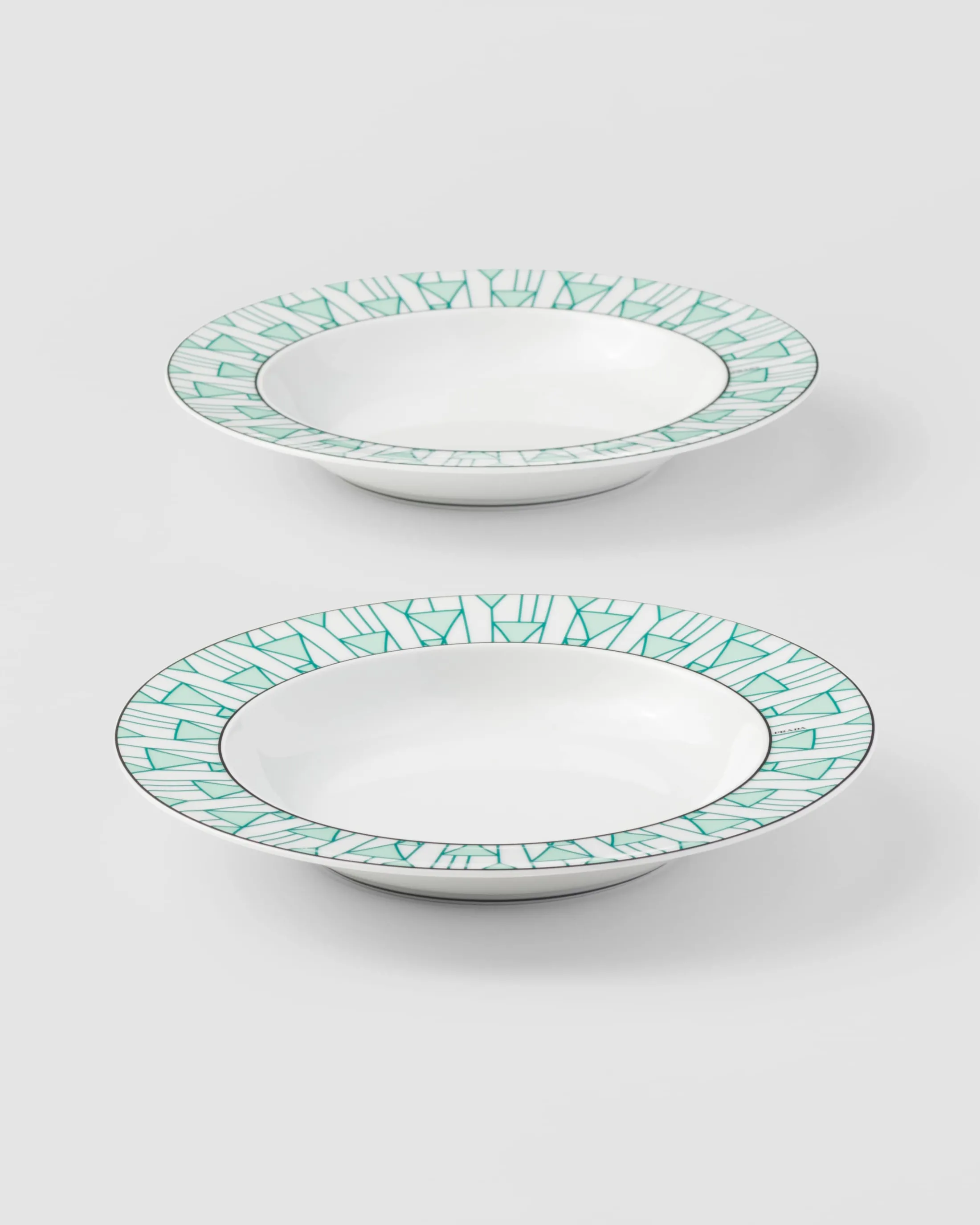 Prada Set of two porcelain soup plates - Vienna Green Flash Sale