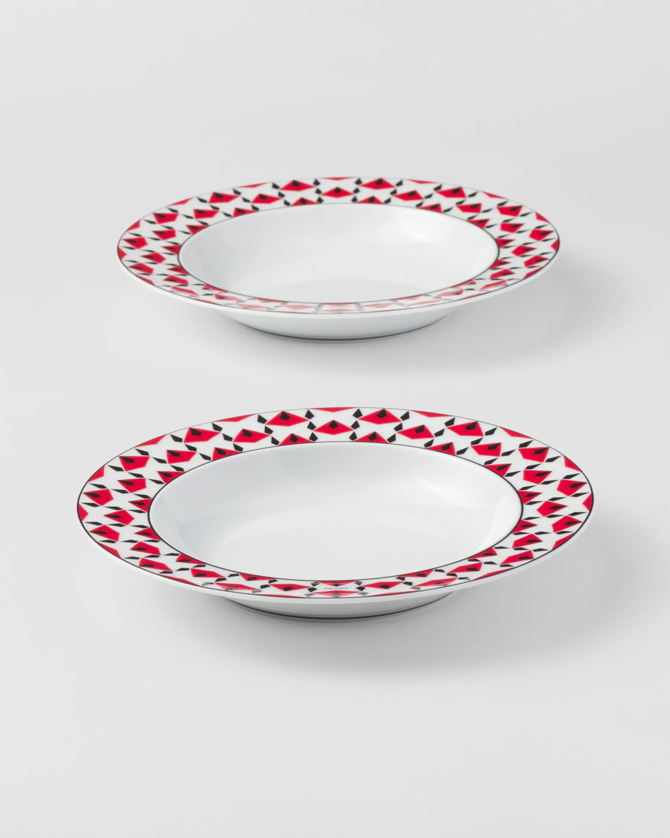 Prada Set of two porcelain soup plates - Vienna Red Black/red Best Sale