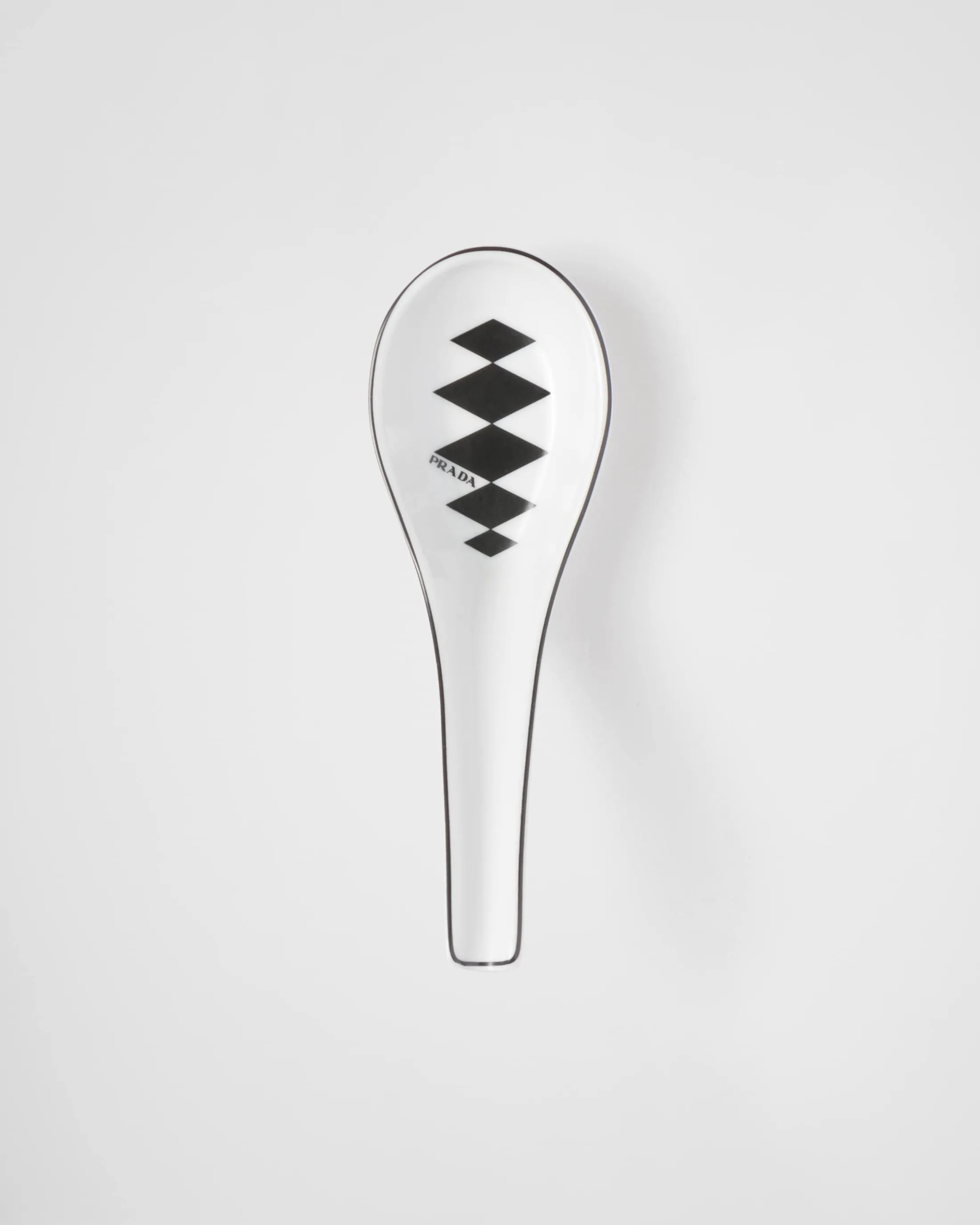 Prada Set of two porcelain spoons - Checkerboard White/black Cheap