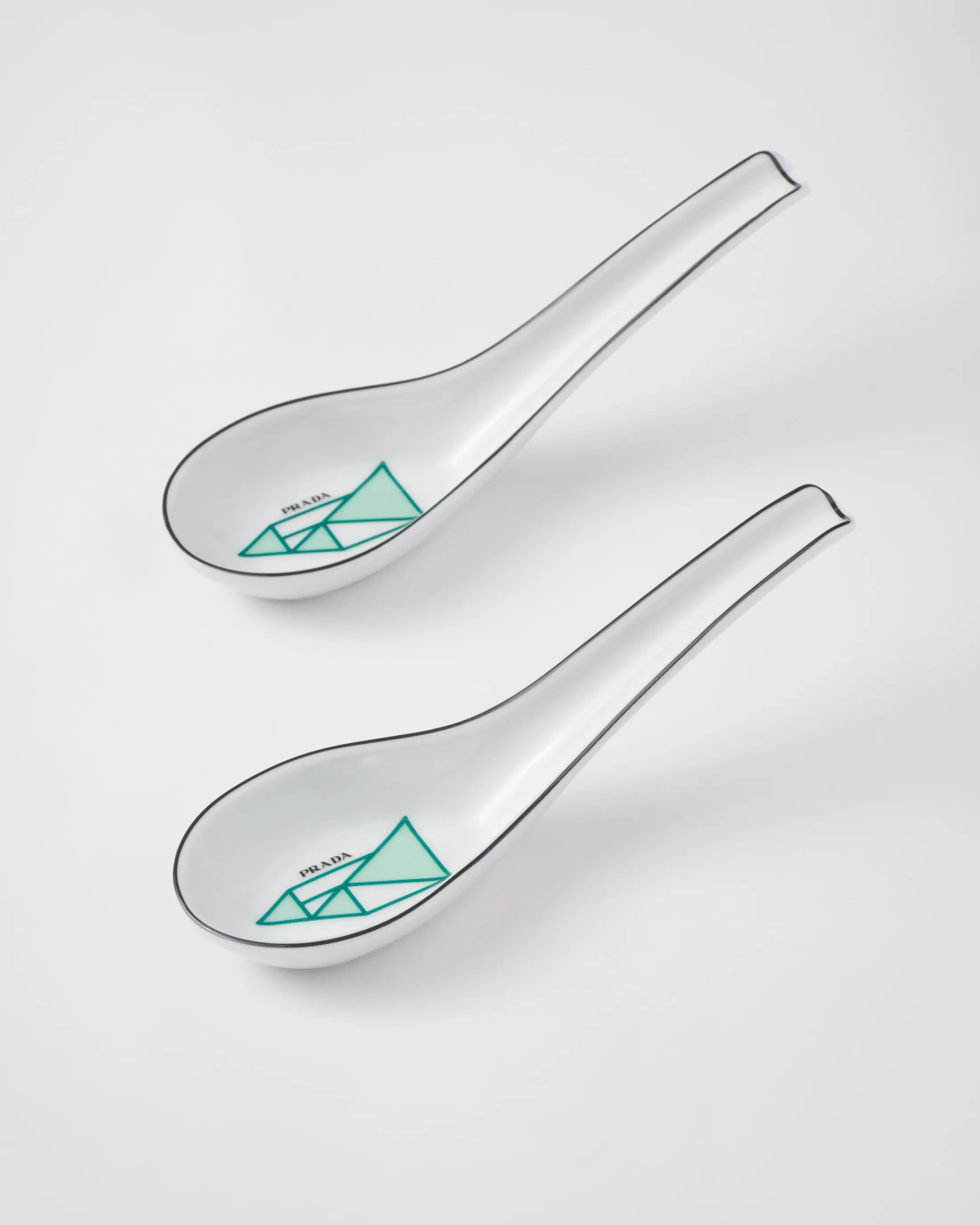 Prada Set of two porcelain spoons - Vienna Green New