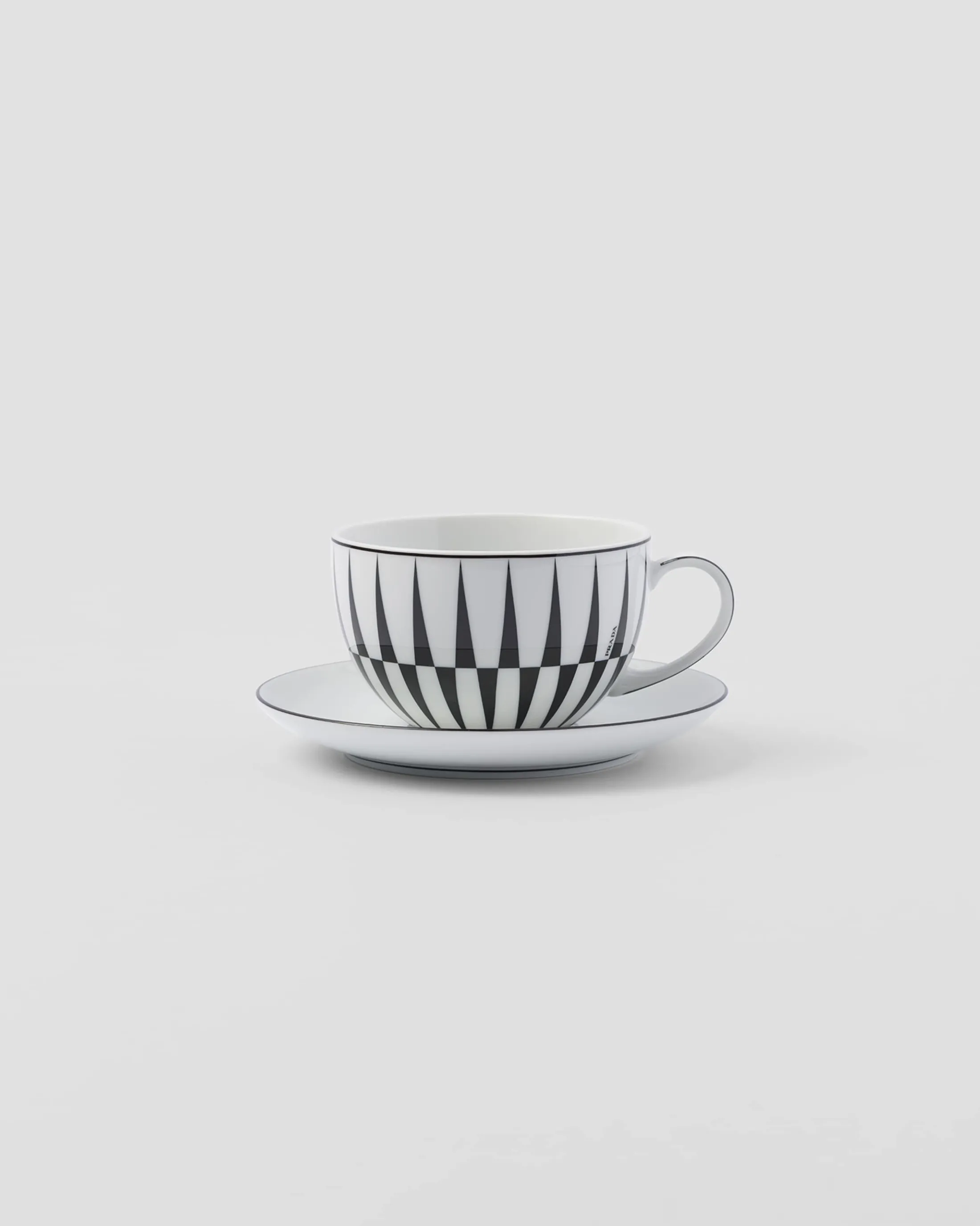 Prada Set of two porcelain tea cups - Stripes White/black Cheap