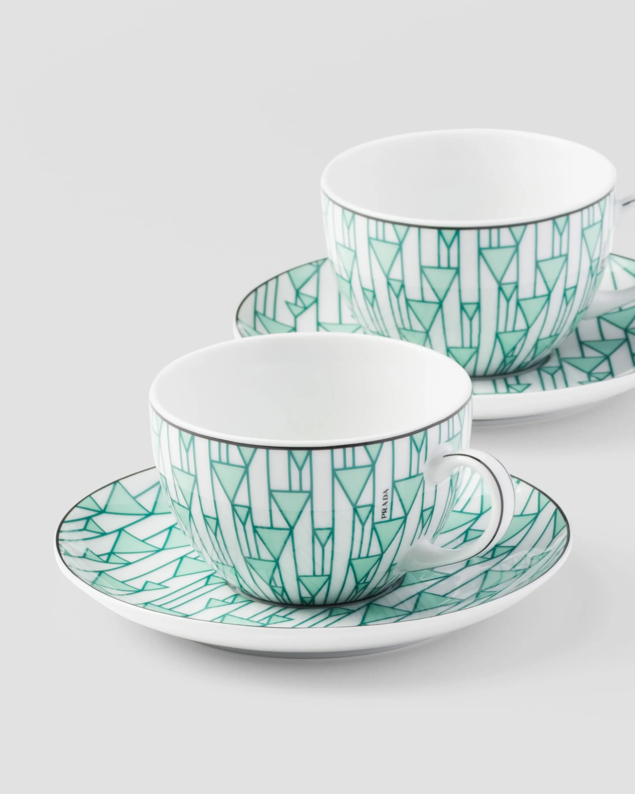 Prada Set of two porcelain tea cups - Vienna Green Hot