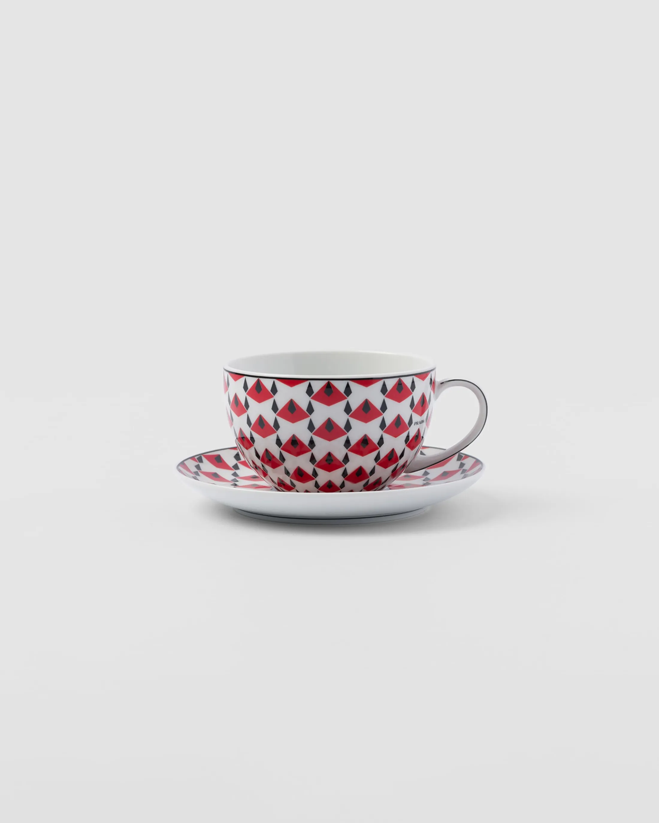 Prada Set of two porcelain tea cups - Vienna Red Black/red New