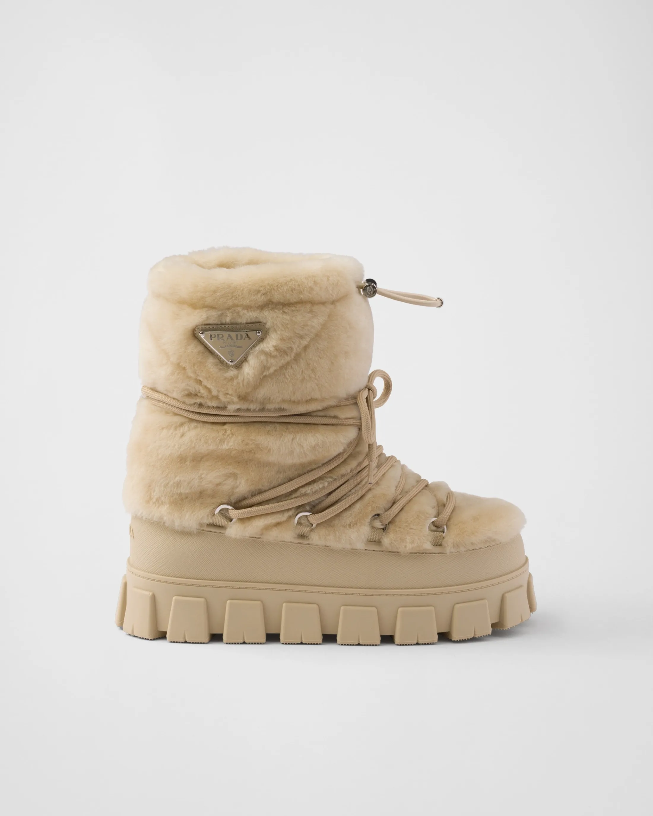 Prada Shearling après ski booties Ecru Sale