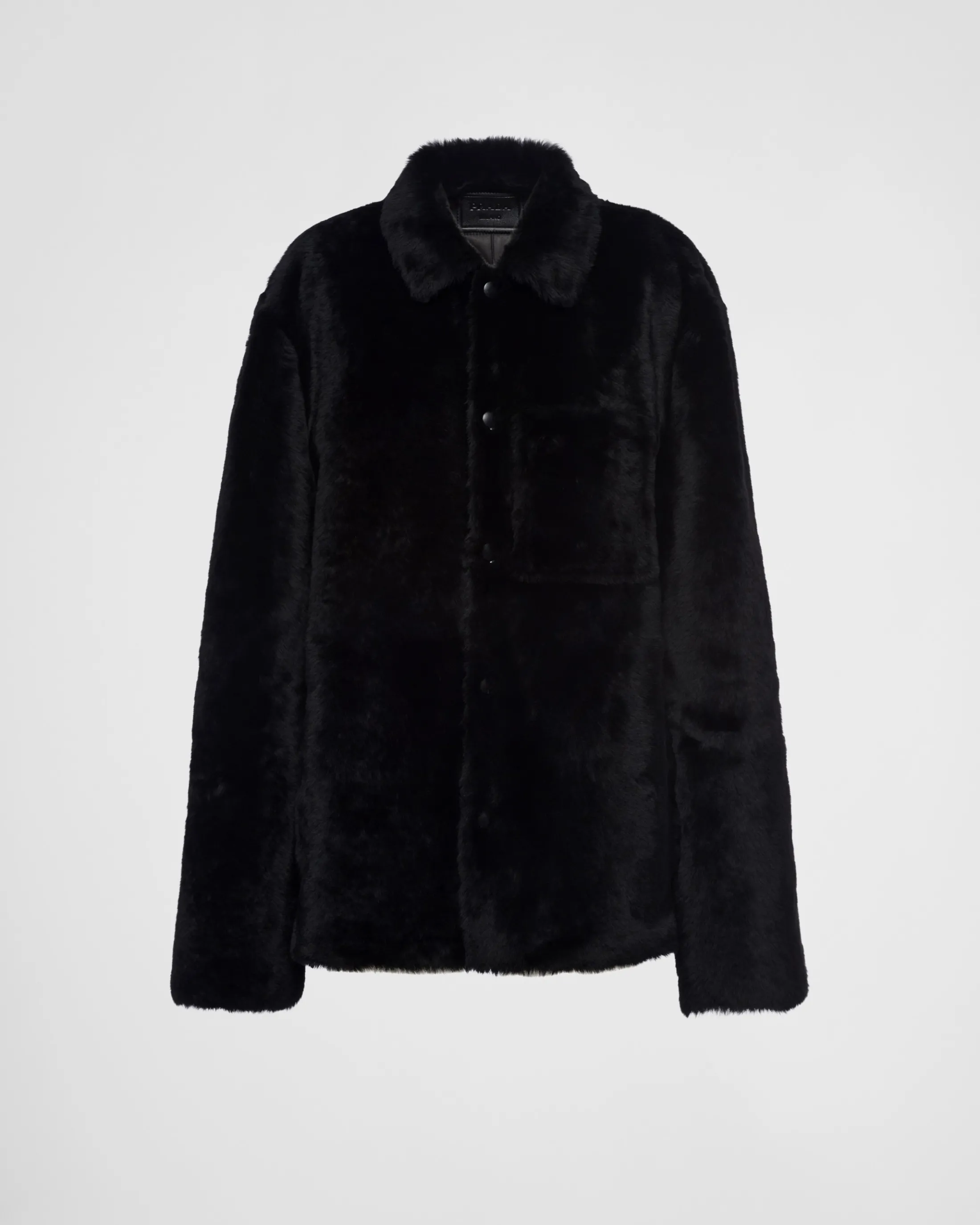 Prada Shearling blouson jacket Black Cheap