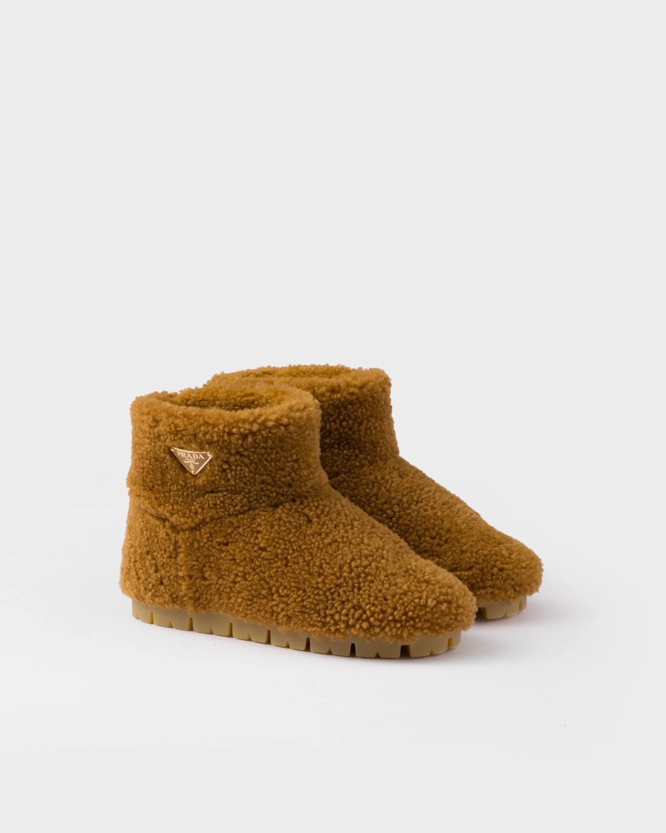 Prada Shearling booties Caramel Clearance