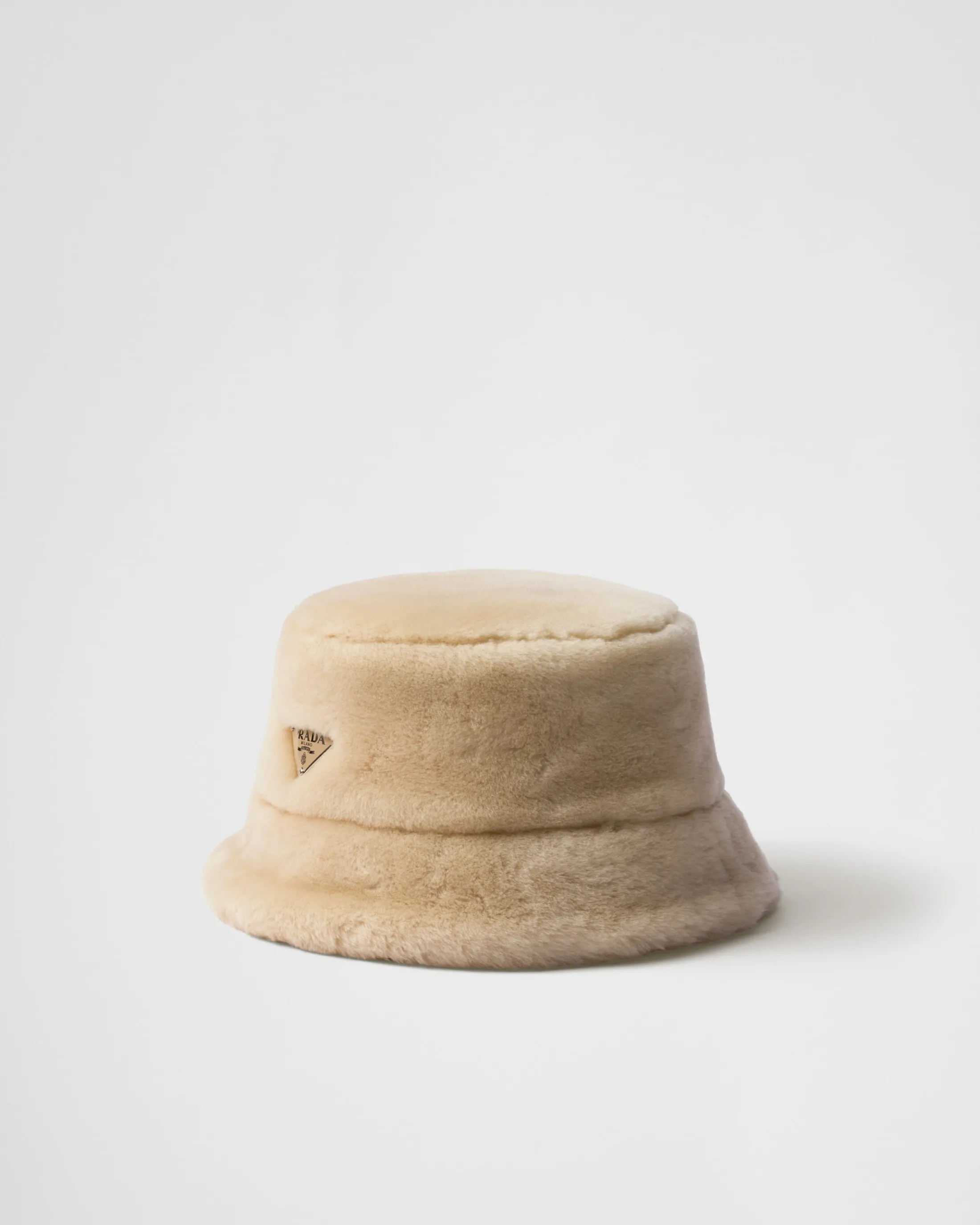 Prada Shearling bucket hat Ecru Clearance