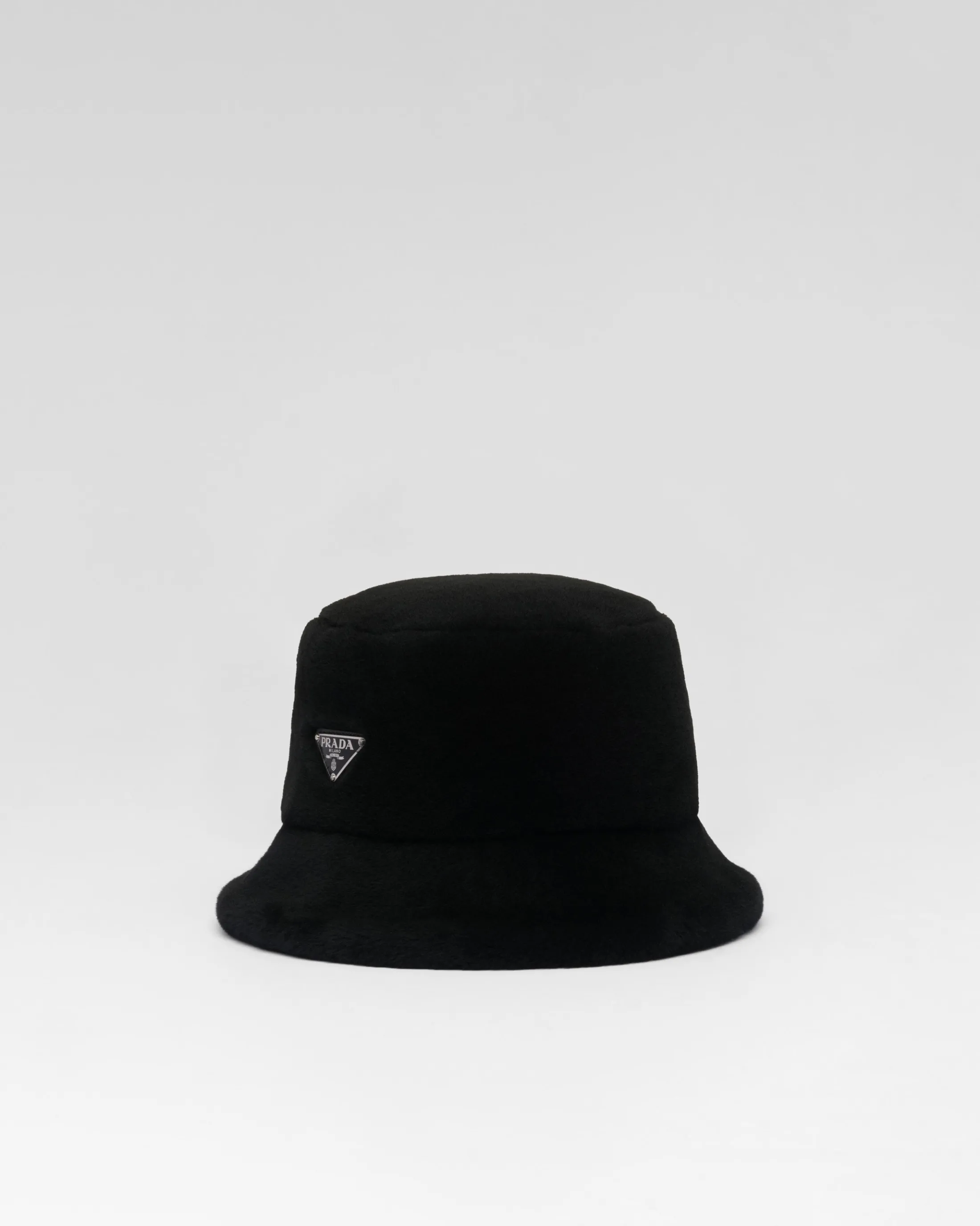 Prada Shearling bucket hat Black Flash Sale