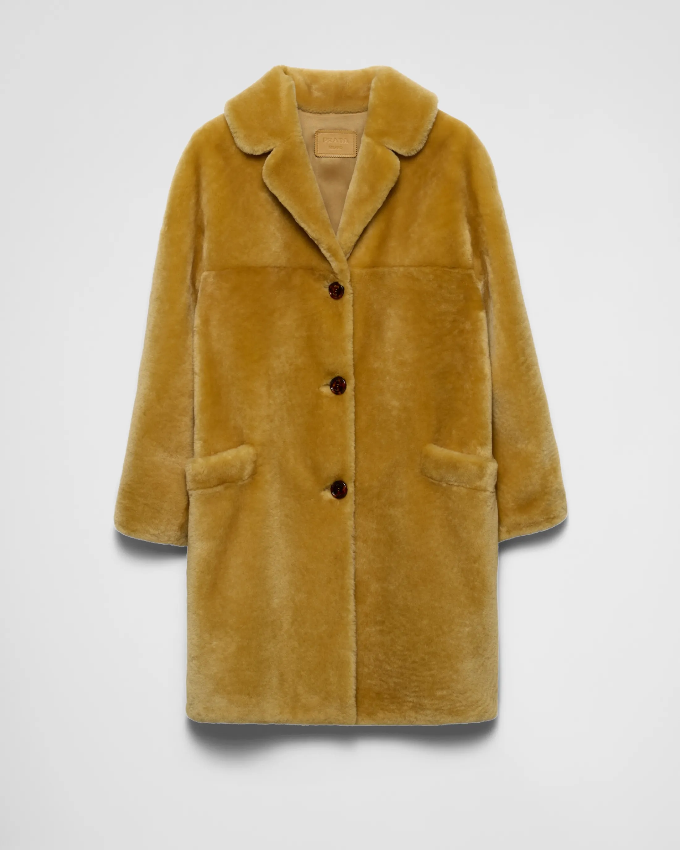 Prada Shearling coat Yellow Outlet