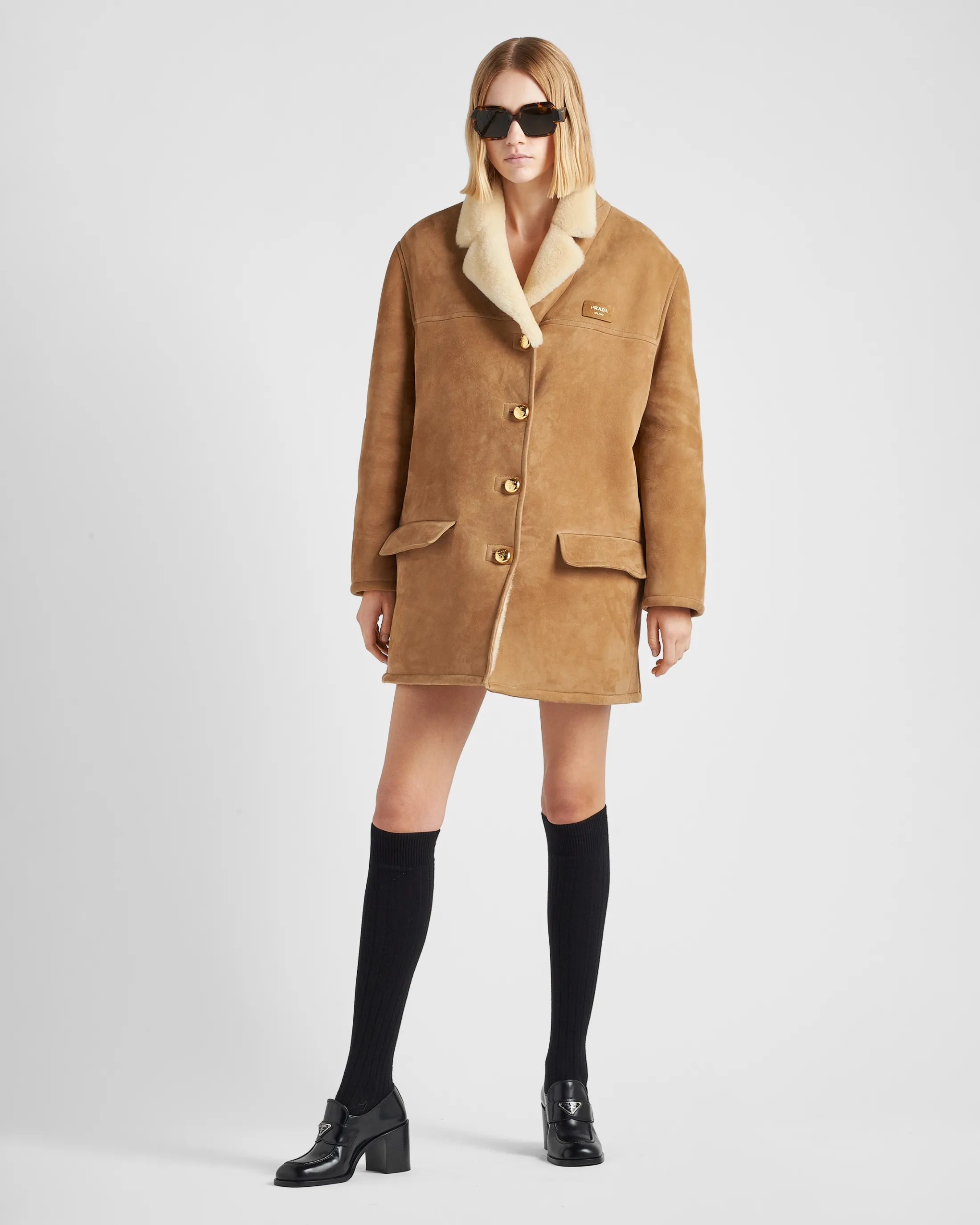 Prada Shearling coat Camel/natural Best