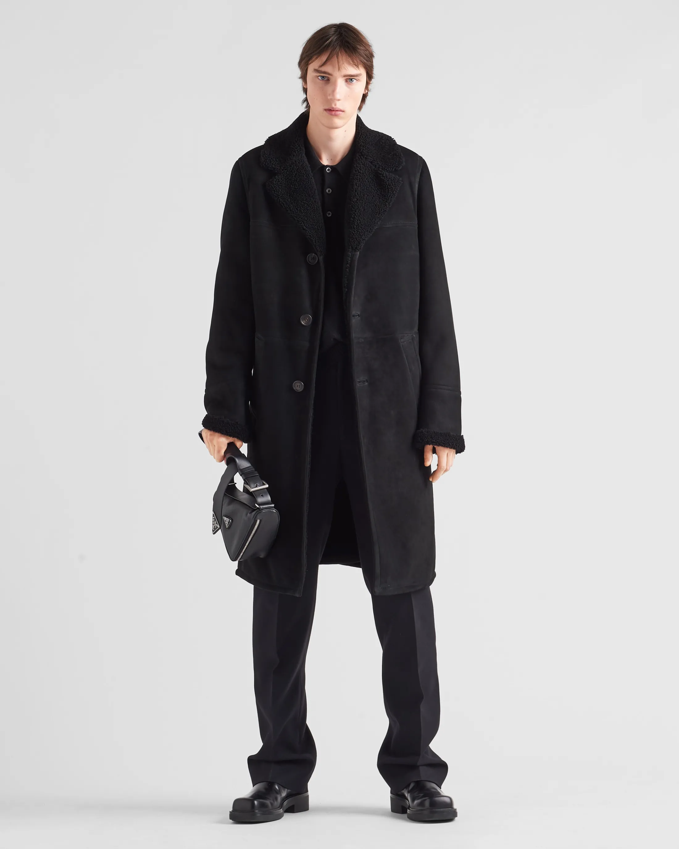 Prada Shearling coat Black/black Online