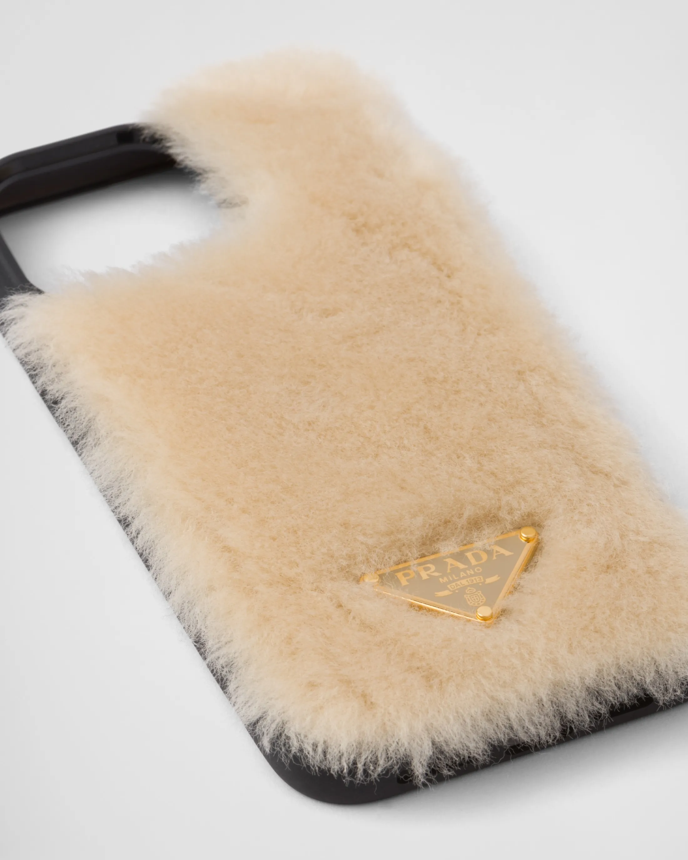 Prada Shearling cover for iPhone 14 Pro Max Ecru Best