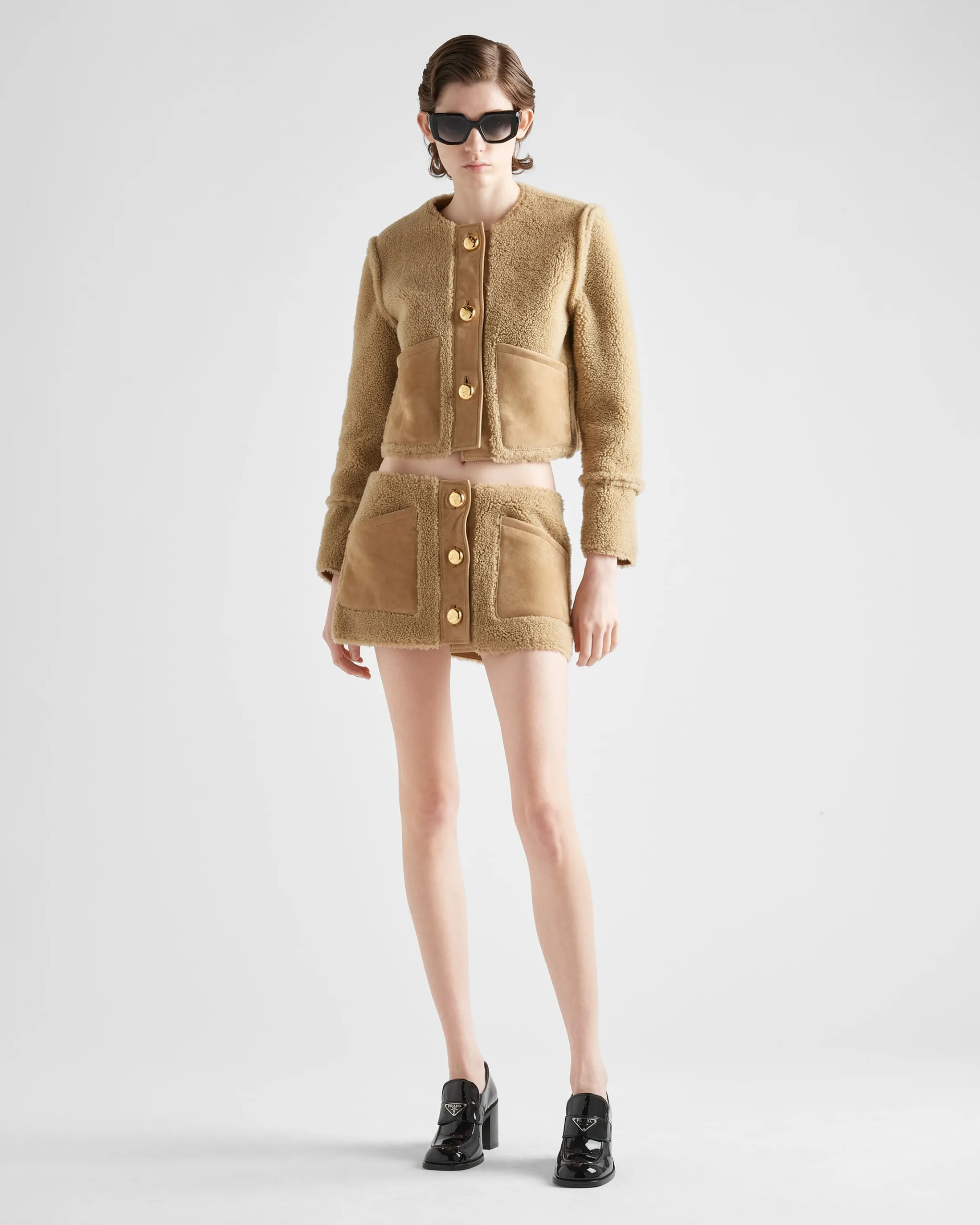 Prada Shearling jacket Camelbrown Fashion