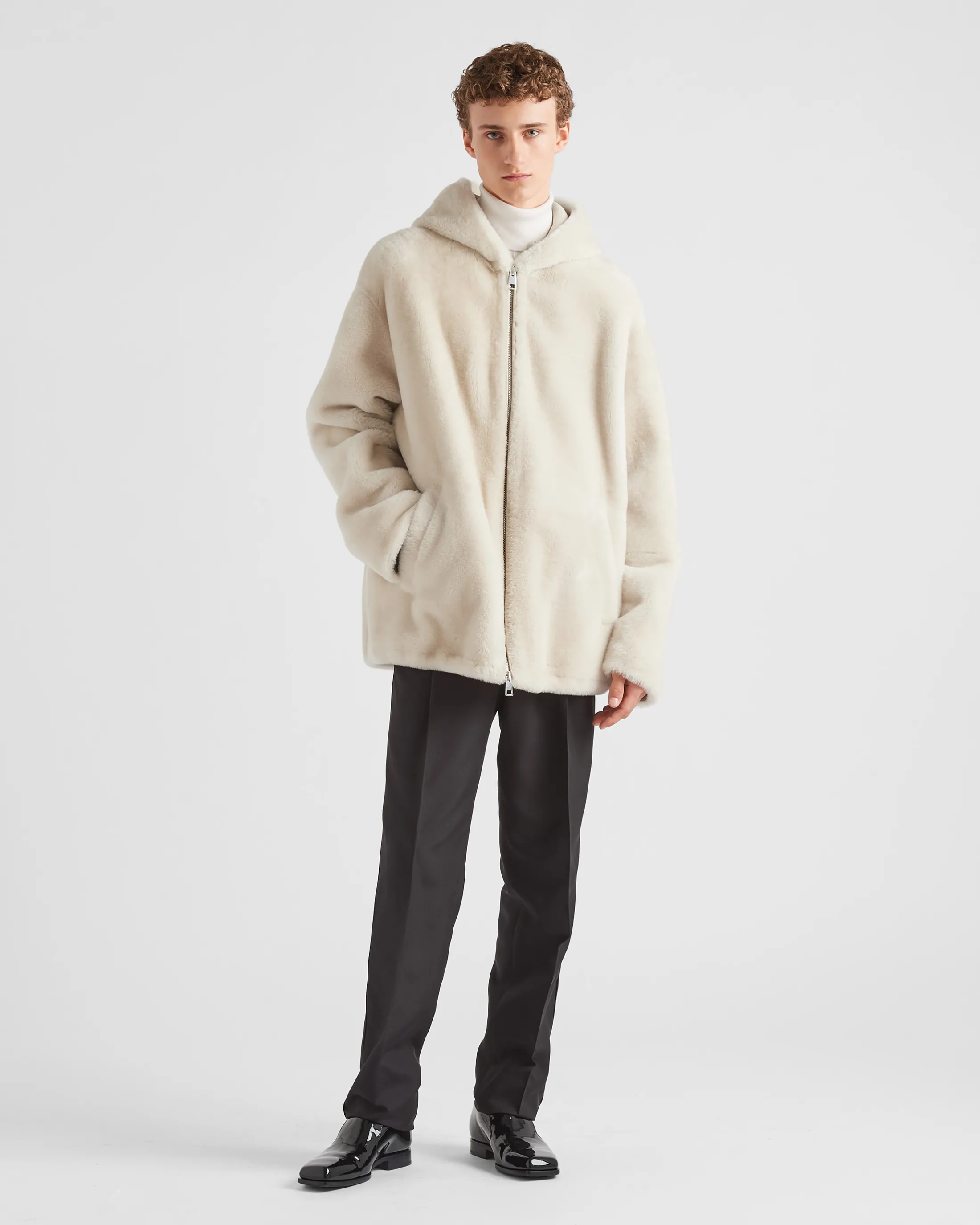 Prada Shearling jacket Ivory Cheap