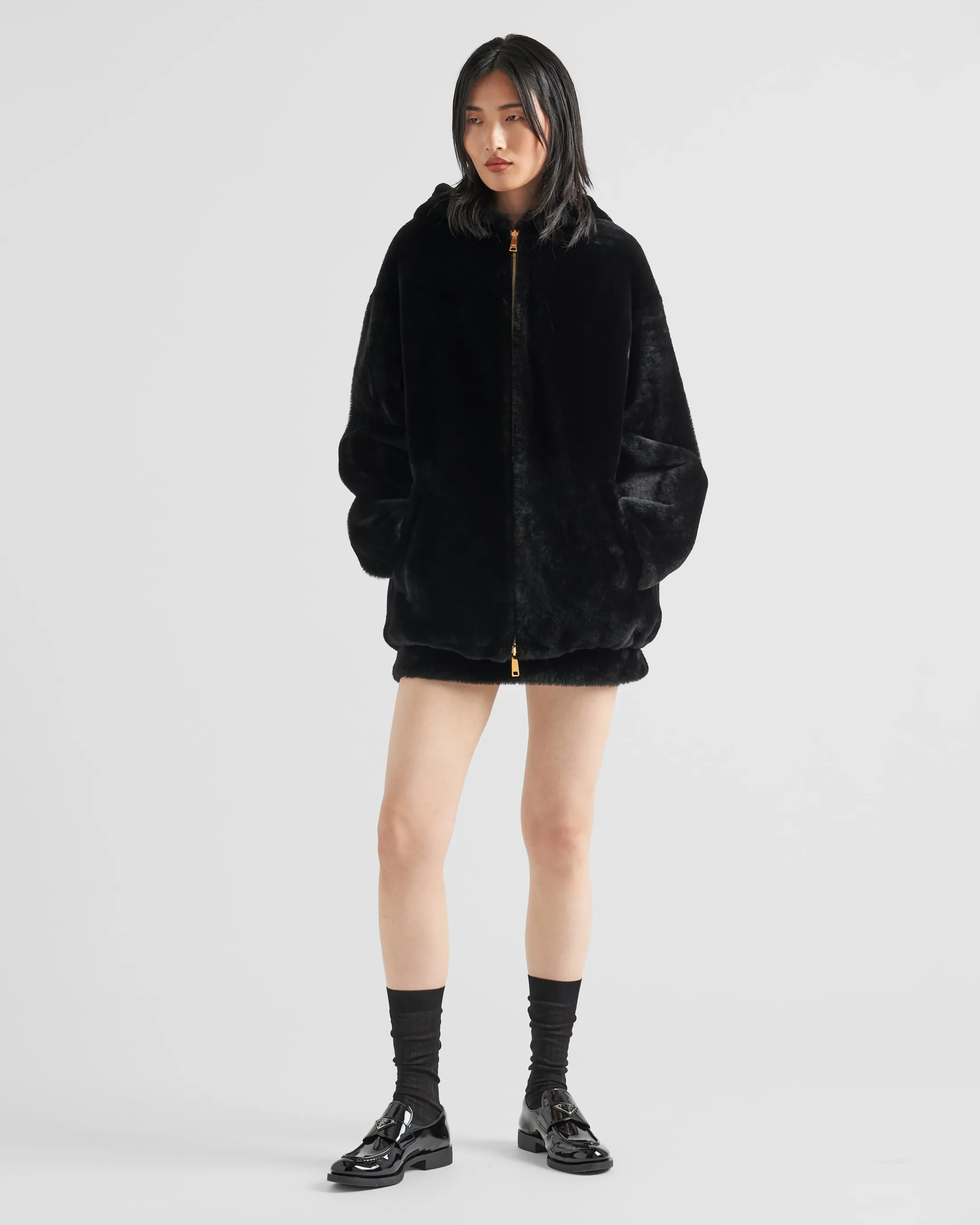 Prada Shearling jacket Black Hot