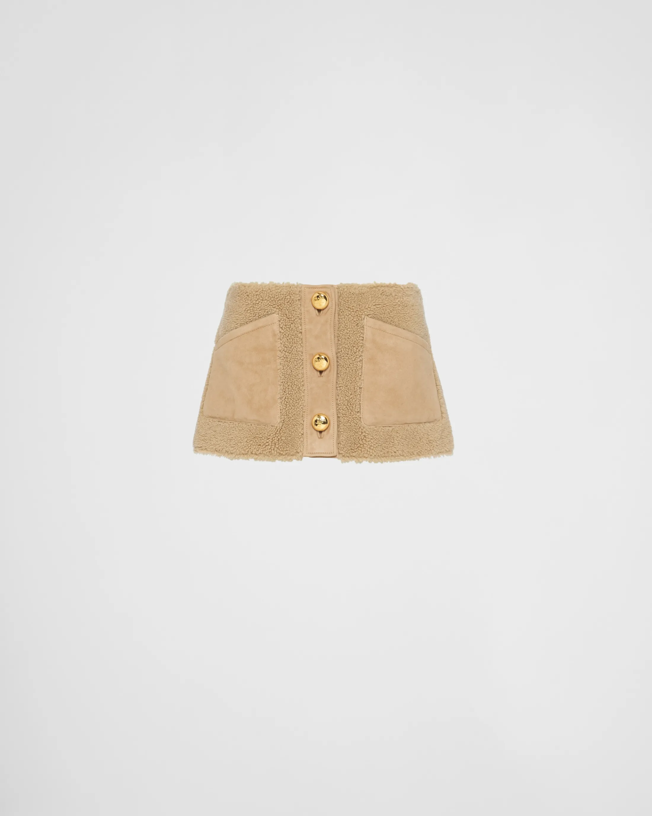 Prada Shearling skirt Camelbrown Sale