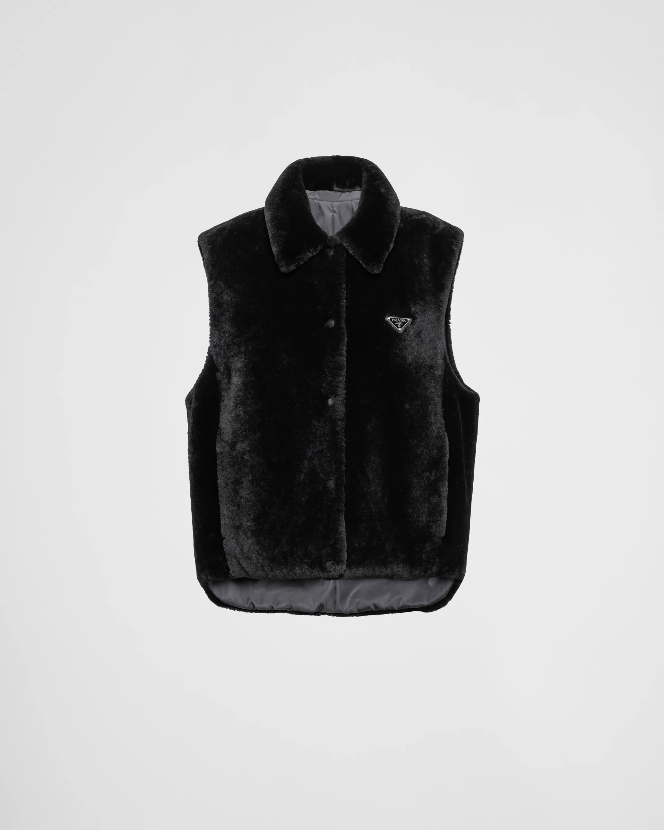 Prada Shearling vest Black Flash Sale